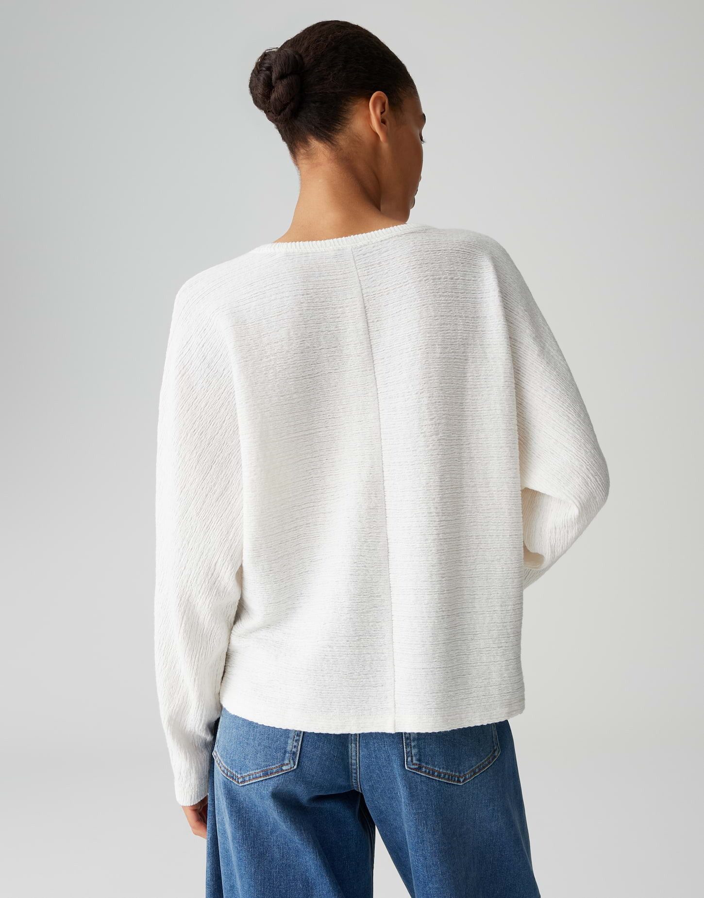 OPUS Langarmshirt SANUNI Loose mit Crinkle Effekt weite Passform, weicher Griff