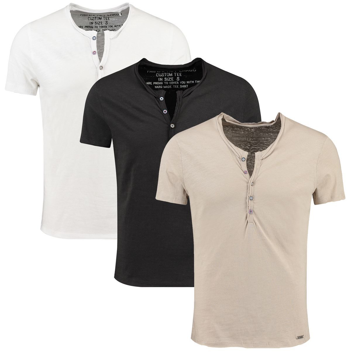 Key Largo Henleyshirt Lemonade vintage Look uni Basic MT00122 mit Knopfleis günstig online kaufen