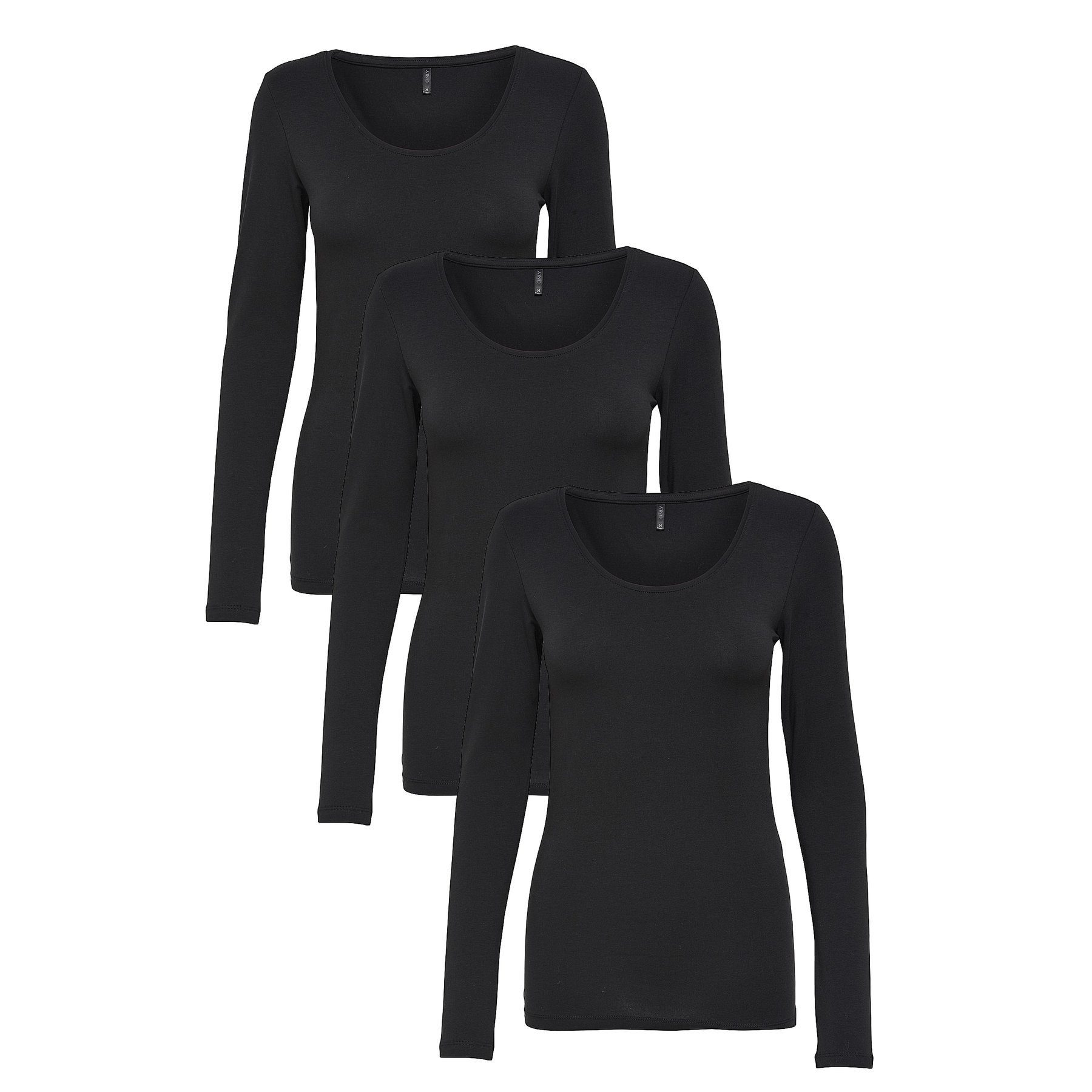 Langarmshirt ONLY 3er Pack Damen Longsleeve langarm
