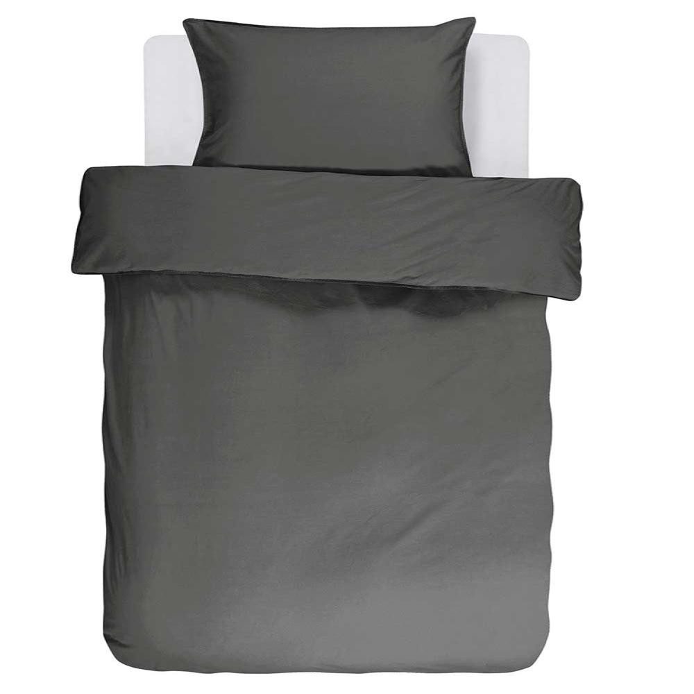 Essenza Bettwäsche Guy Anthrazit 135 x 200 cm + 80 x 80 cm, Renforcé, 2 teilig