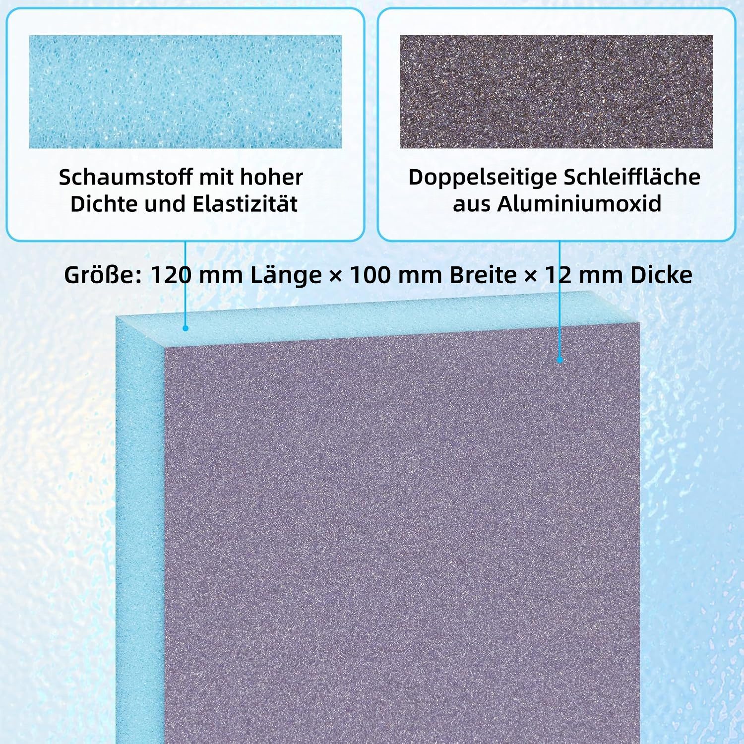 FOUORTUNATE-BEE Schleifpapier 10er Schleifschwamm-Set mit Körnung 60–320 für vielseitige Arbeiten, (10 St), Schleifschwämme für Holz, Metall, Wand und Autolack