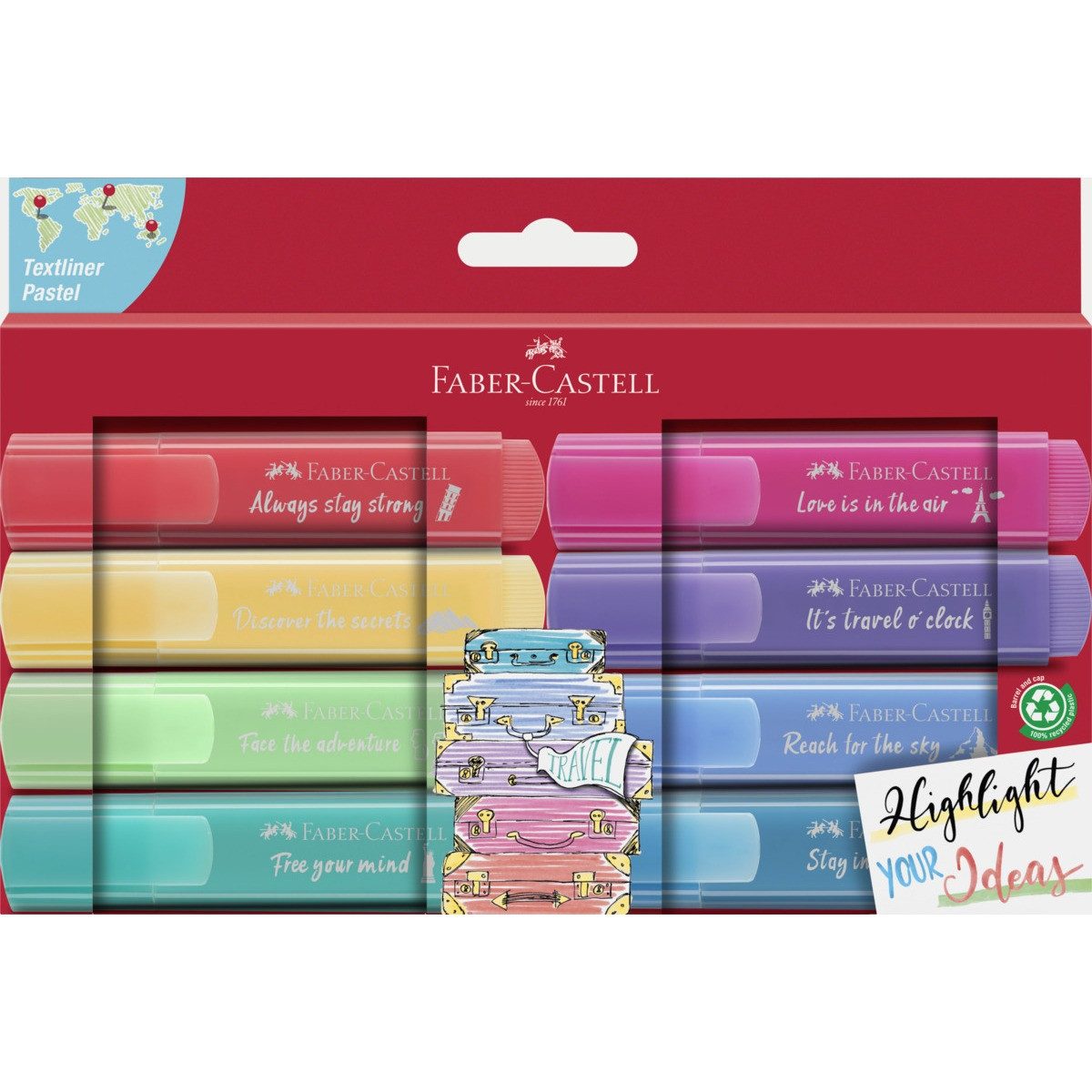 Faber-Castell Marker FABER-CASTELL Textliner 46 Pastell 8 Stück