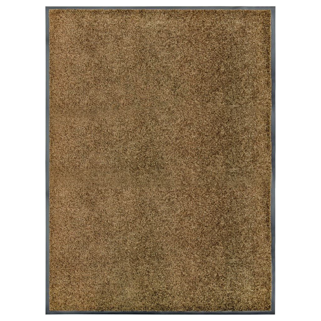 vidaXL Fußmatte Fußmatte Waschbar Braun 90x120 cm, Rechteckig, Höhe: 0.9 mm