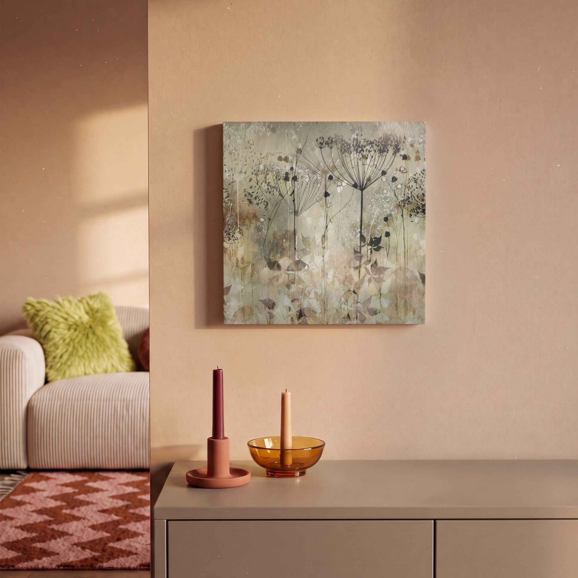 OneMillionCanvasses® Leinwandbild Blumen - Grau - Natur - Kunst, Fotodruck (1 St), Leinwand Canvas Wandbild, Wanddekoration 20x30 cm – Bild 2 von 5