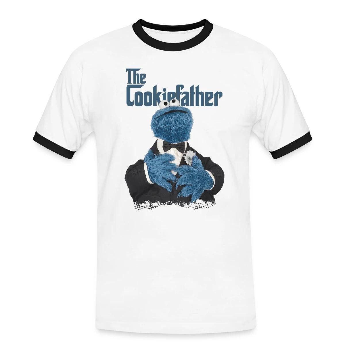 Spreadshirt T-Shirt Sesamstraße The Cookiefather Männer Kontrast T-Shirt (1-tlg)