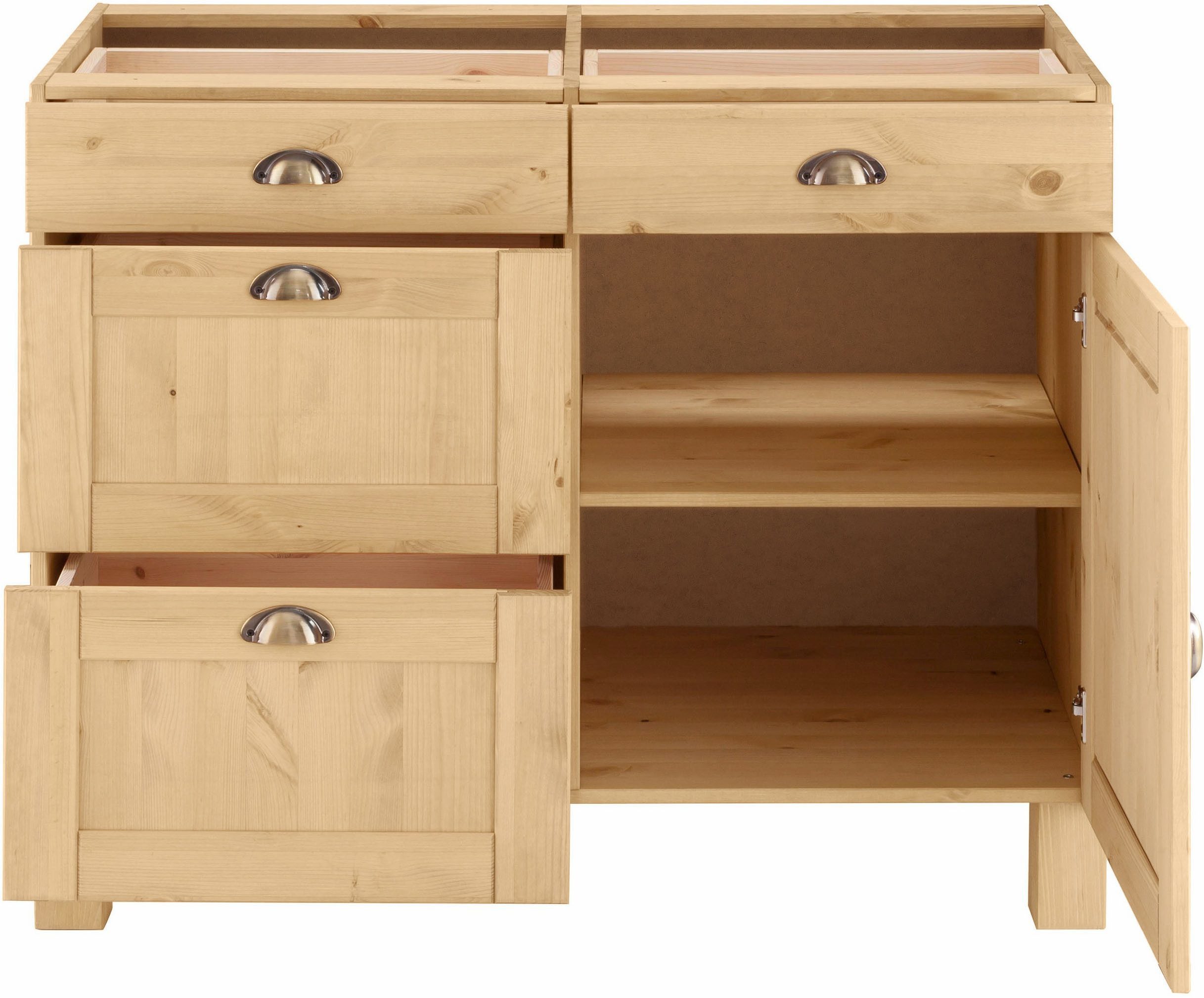 Home affaire Unterschrank Oslo 100 cm breit, ohne Arbeitsplatte, 2 Schubkästen, 2 Auszüge – Bild 4 von 5