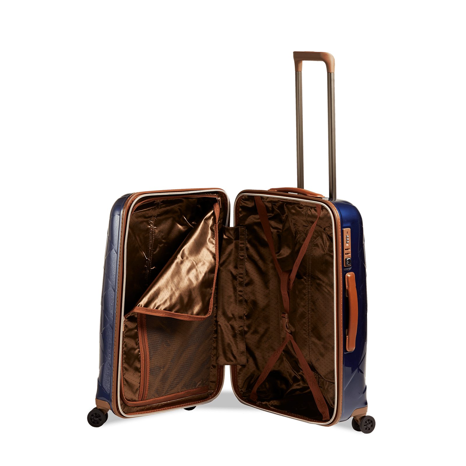 Stratic Trolley Leather&More - Hartschalen-Koffer 4 Rollen 36 (bis blue Rollen M 66cm)