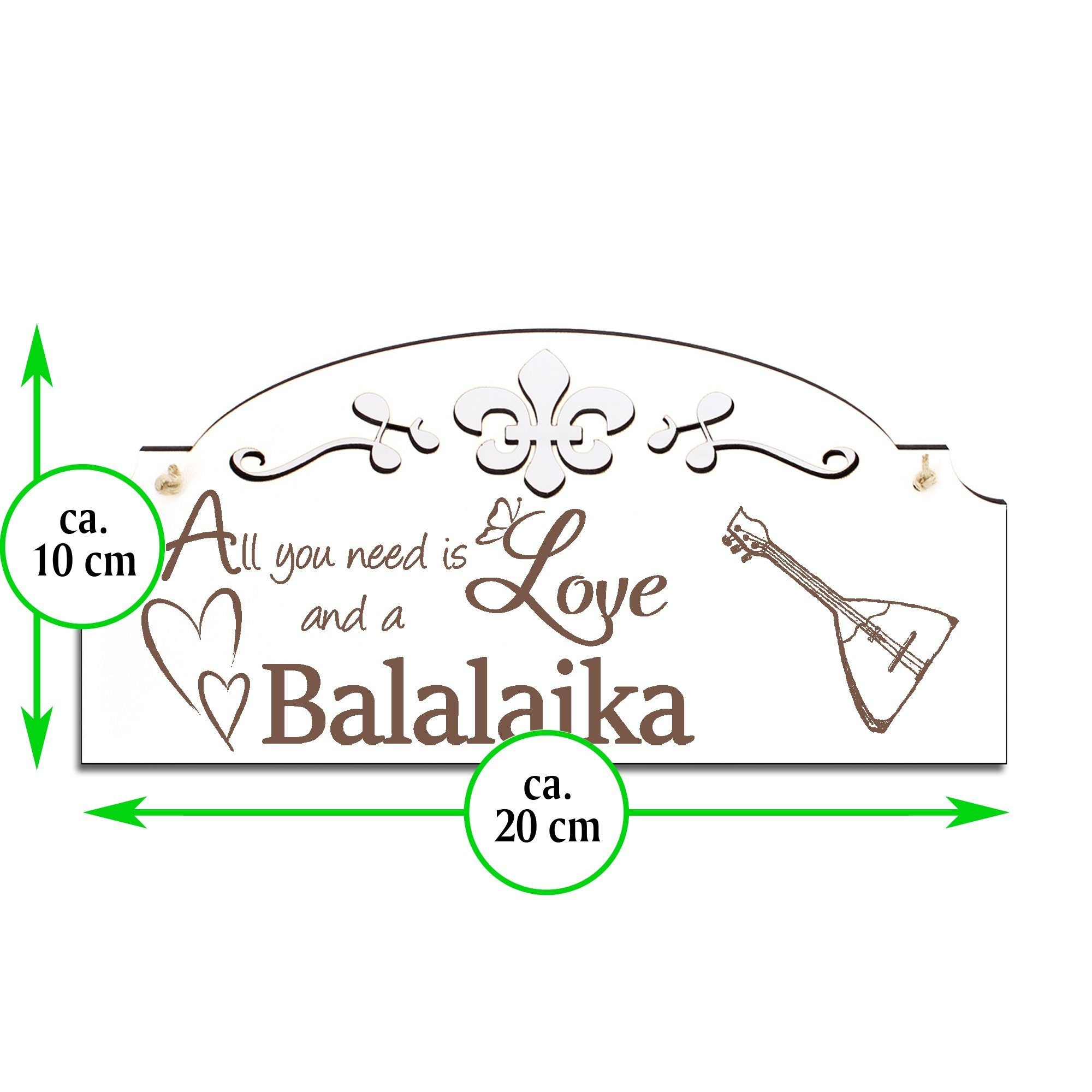 is Deko Dekolando All you need Balalaika Love 20x10cm Hängedekoration