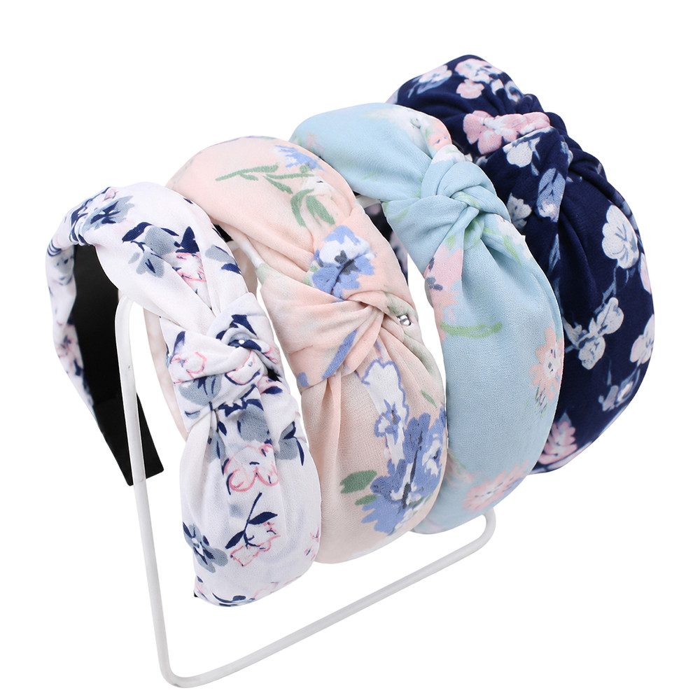 nsihing Haarband Haarreifen Damen Mädchen 4 Stück Verknotet Stirnband Haarreif, 4-tlg., Stirnbänd Kunststoff Haarreif für Mädchen Damen