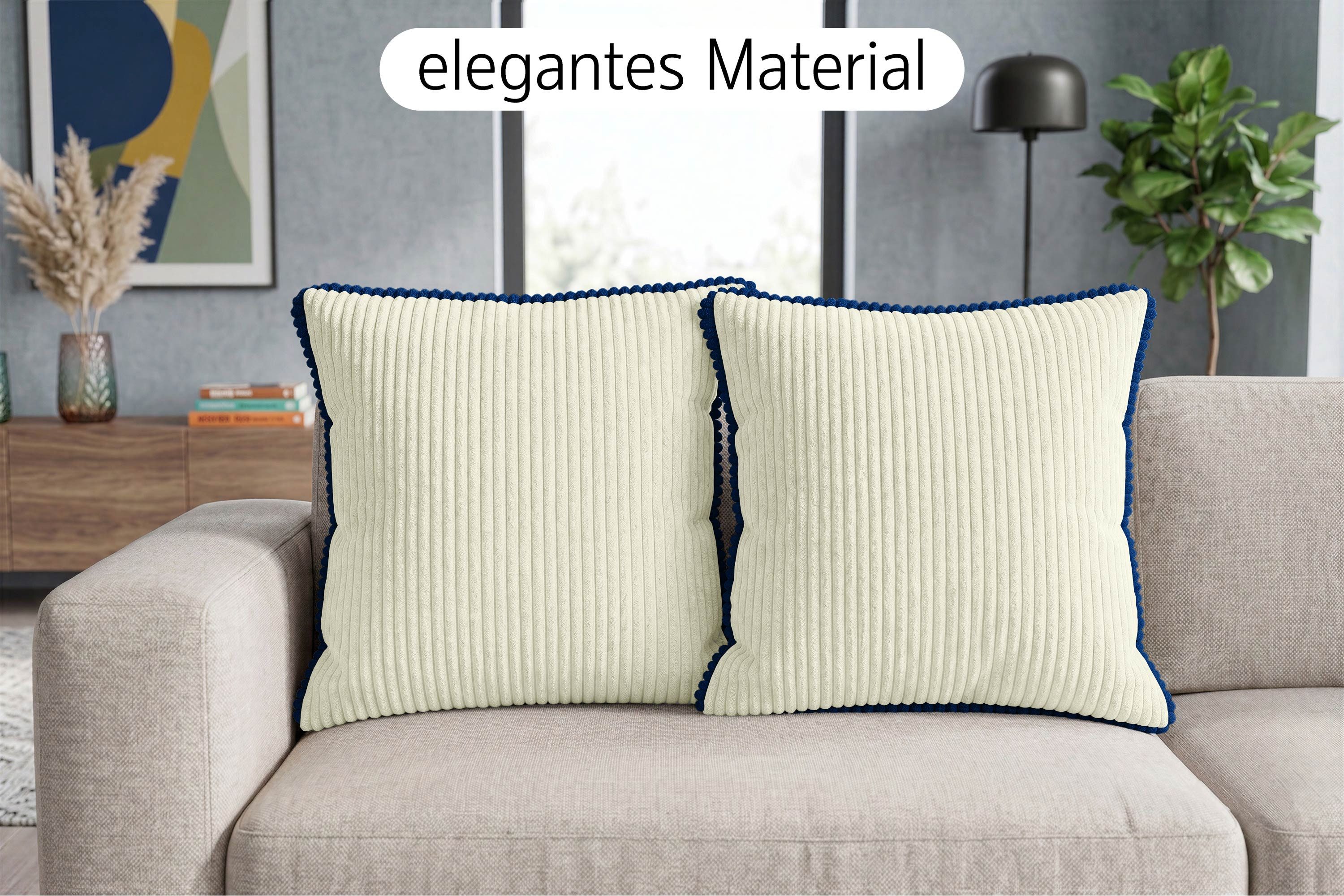 Amilian Dekokissen Sofakissen 4er Set mit Füllung 2x 40x40 cm + 2x 35x45 cm, Hotelverschluss Sofakissen Zierkissen – Bild 5 von 5