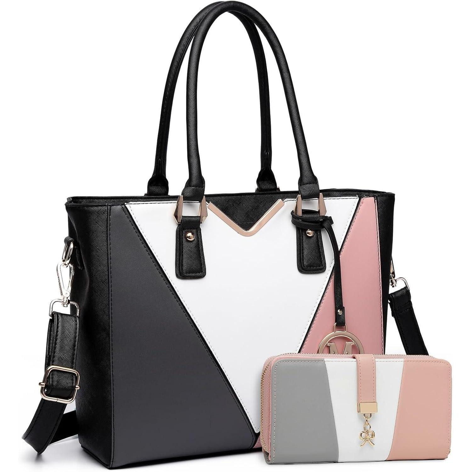 Handtasche Damen Handtasche Schultertasche Shopper V-Form Design Ledertasche