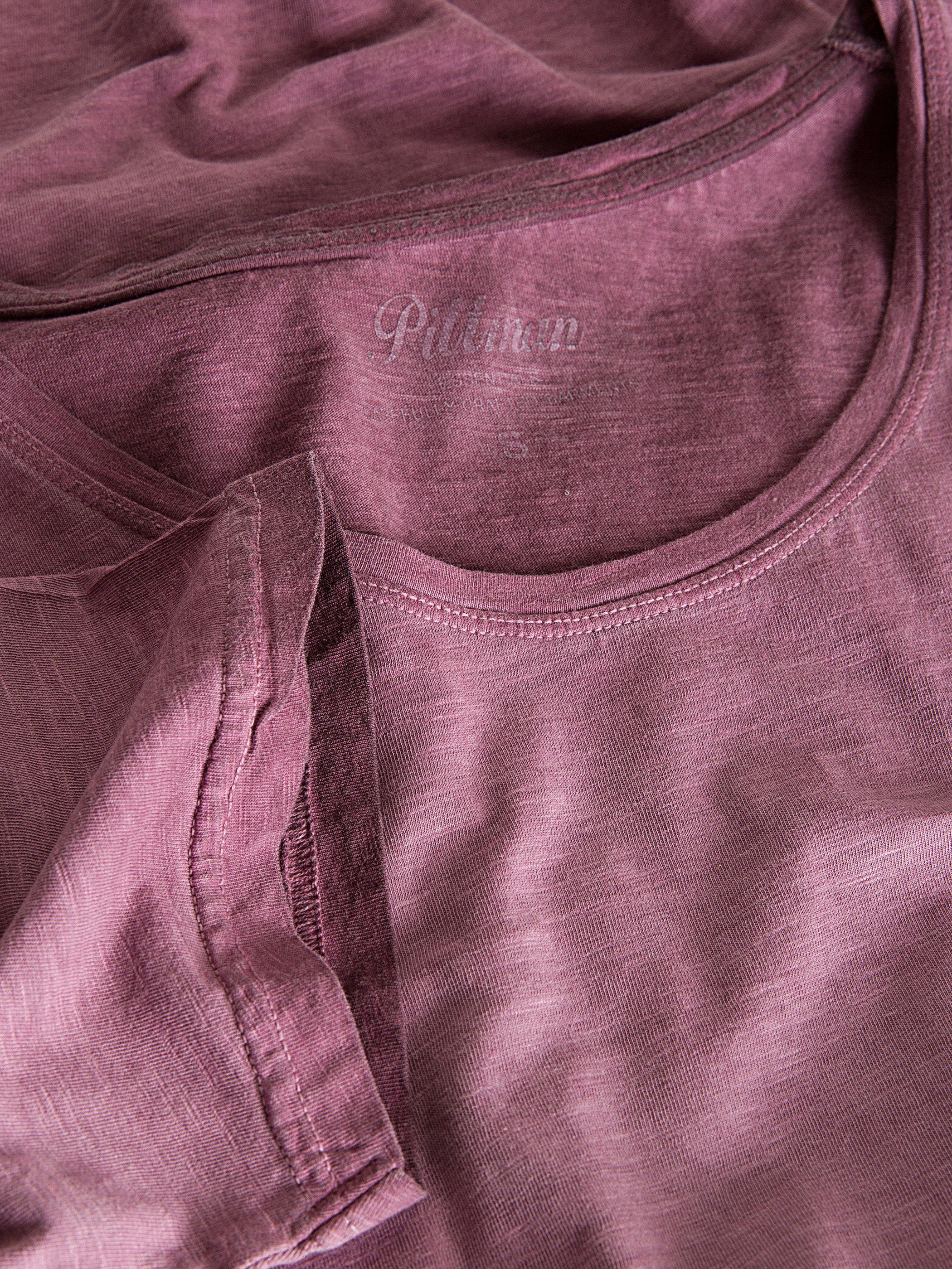 (1-tlg) mauve T-Shirt Crew Lila (mellow Neck Tee Shredder Washed Oversize Basic (171612) Pittman