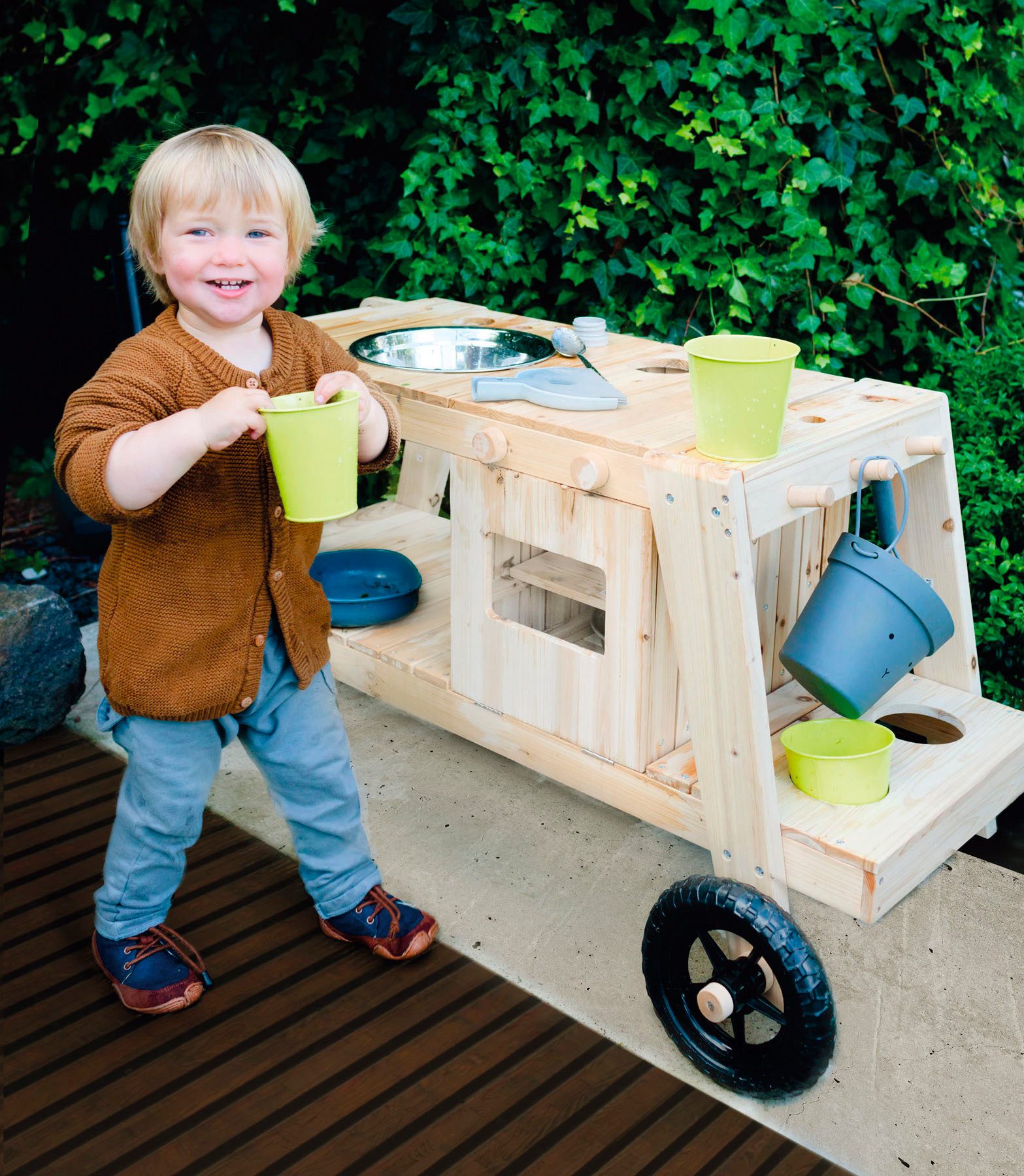 Small Foot Outdoor-Spielküche Gummi, Holz, Kunststoff, Metall