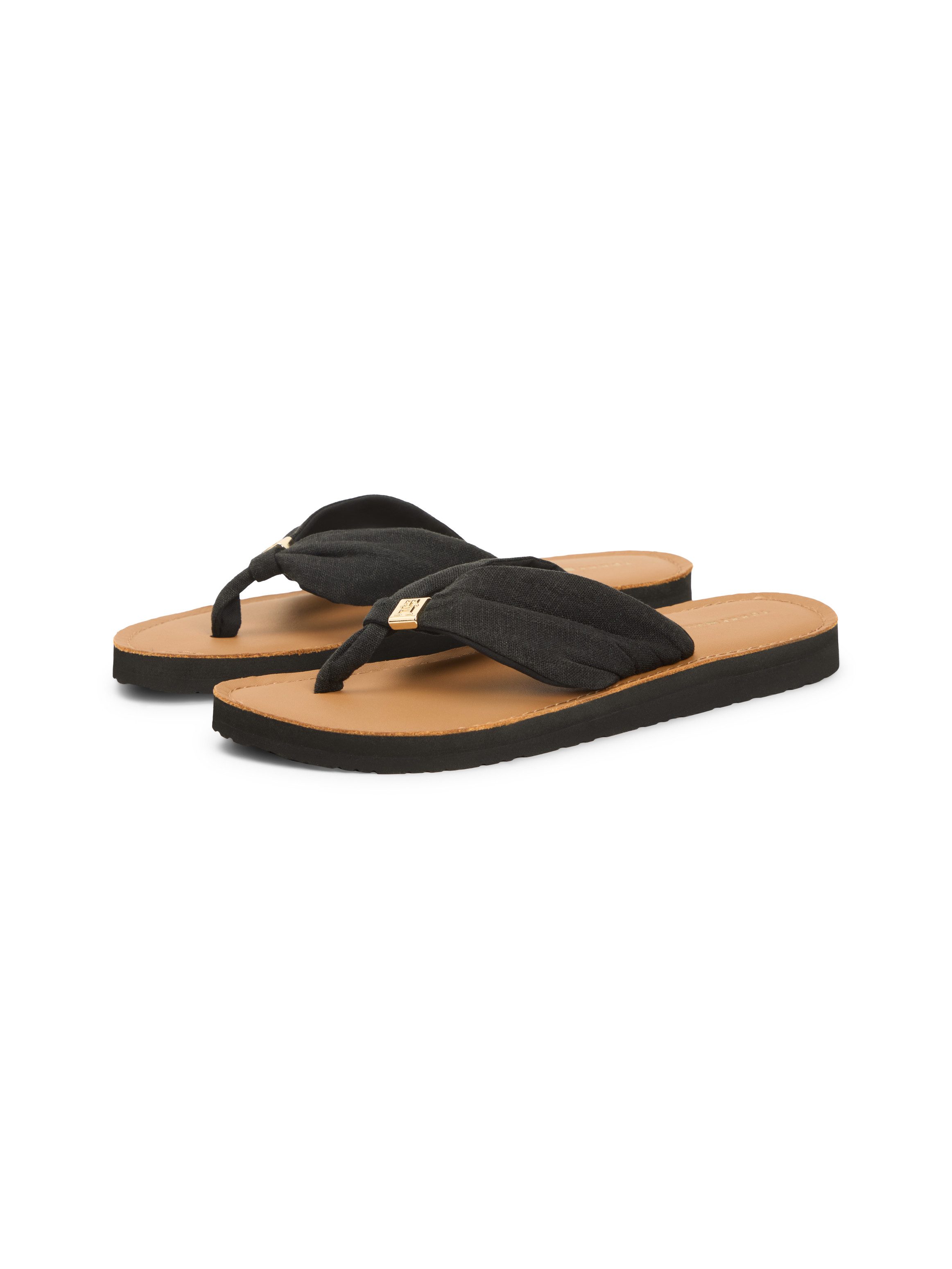 Tommy Hilfiger TH LTR FOOTBED SUMMER SANDAL Zehentrenner Sommerschuh, Strandschuh, Dianette, Flat mit Logoemblem