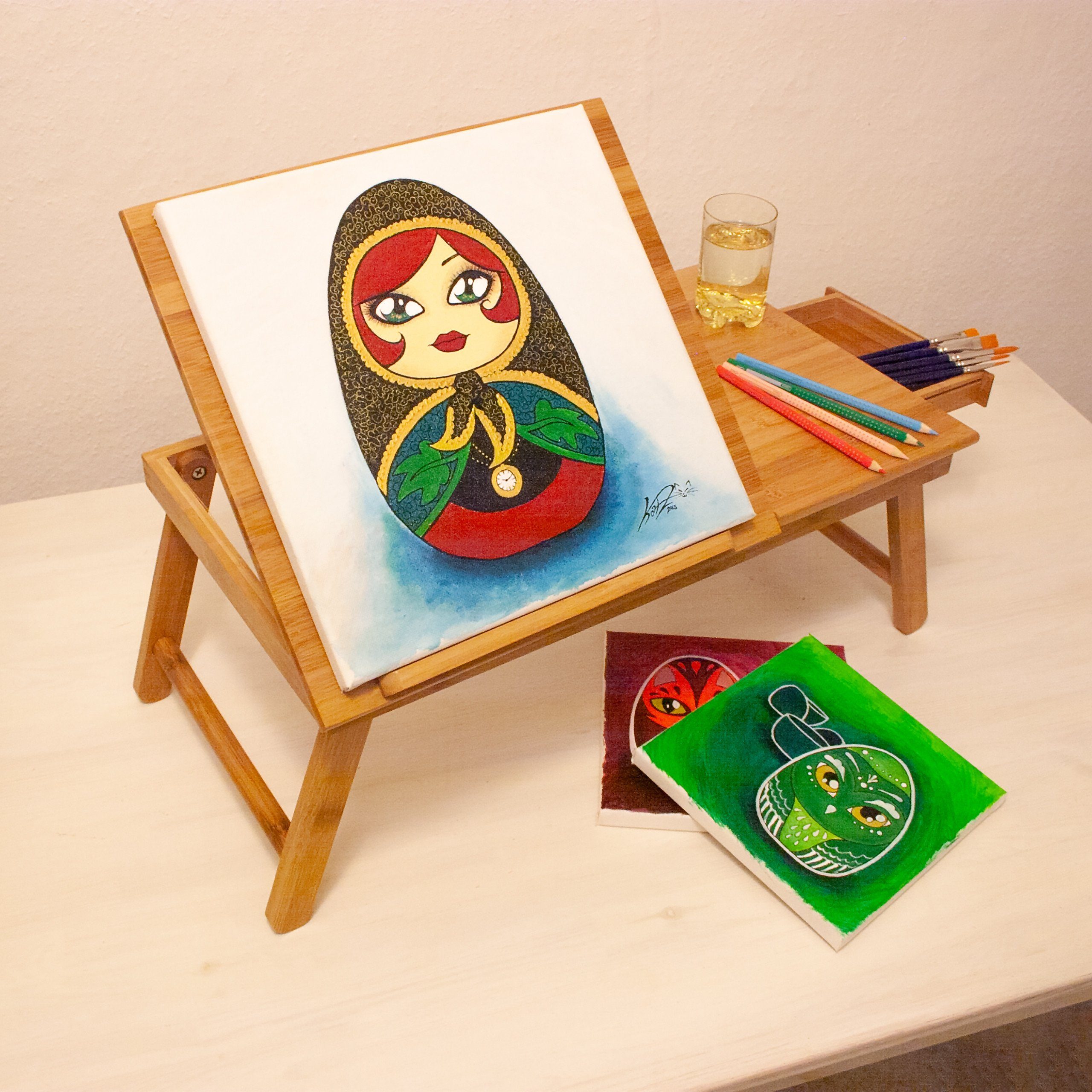 relaxdays Tabletttisch Bambus Betttablett mit Leseklappe (1-St) – Bild 5 von 5
