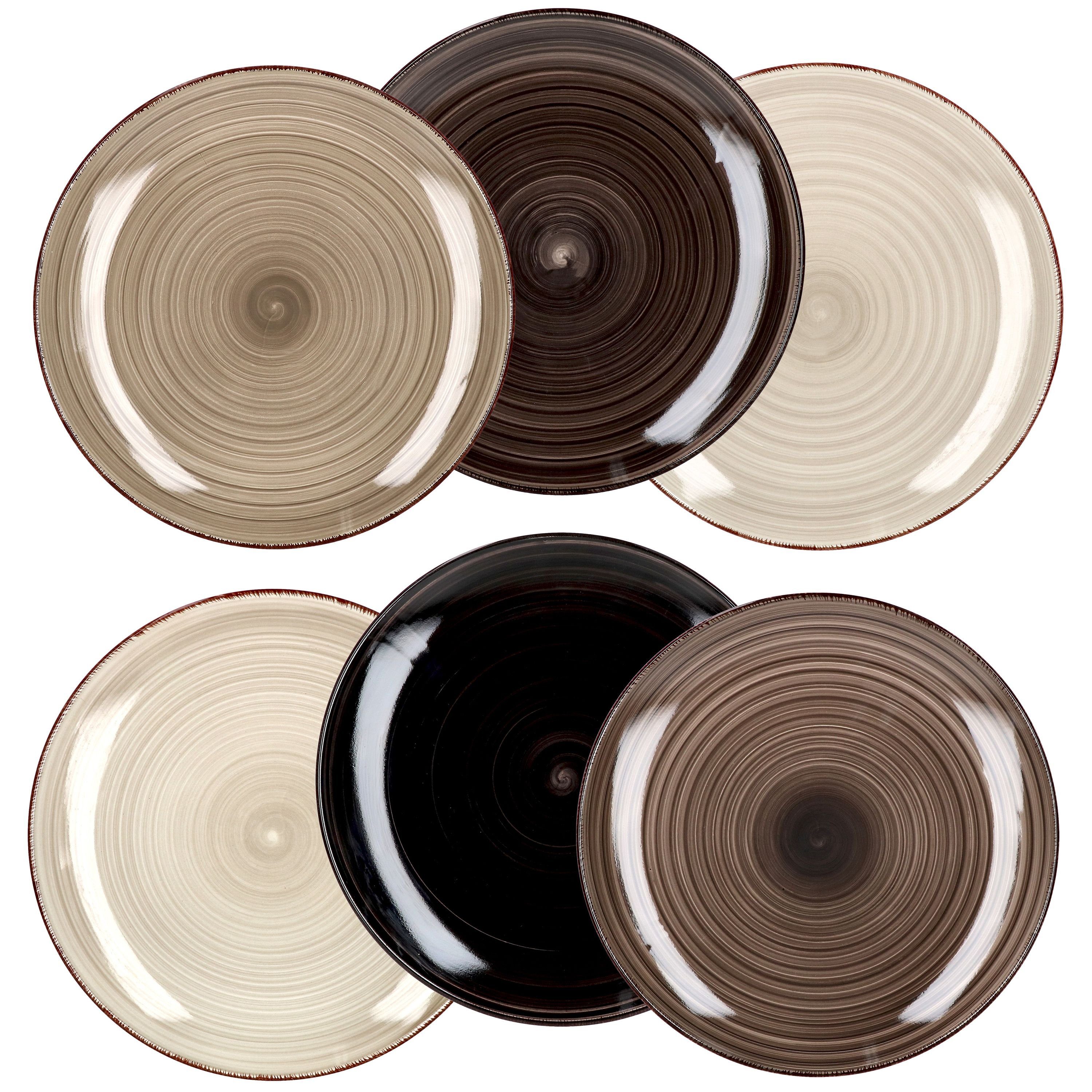 Speiseteller 6er Set Essteller flach Grey 27cm