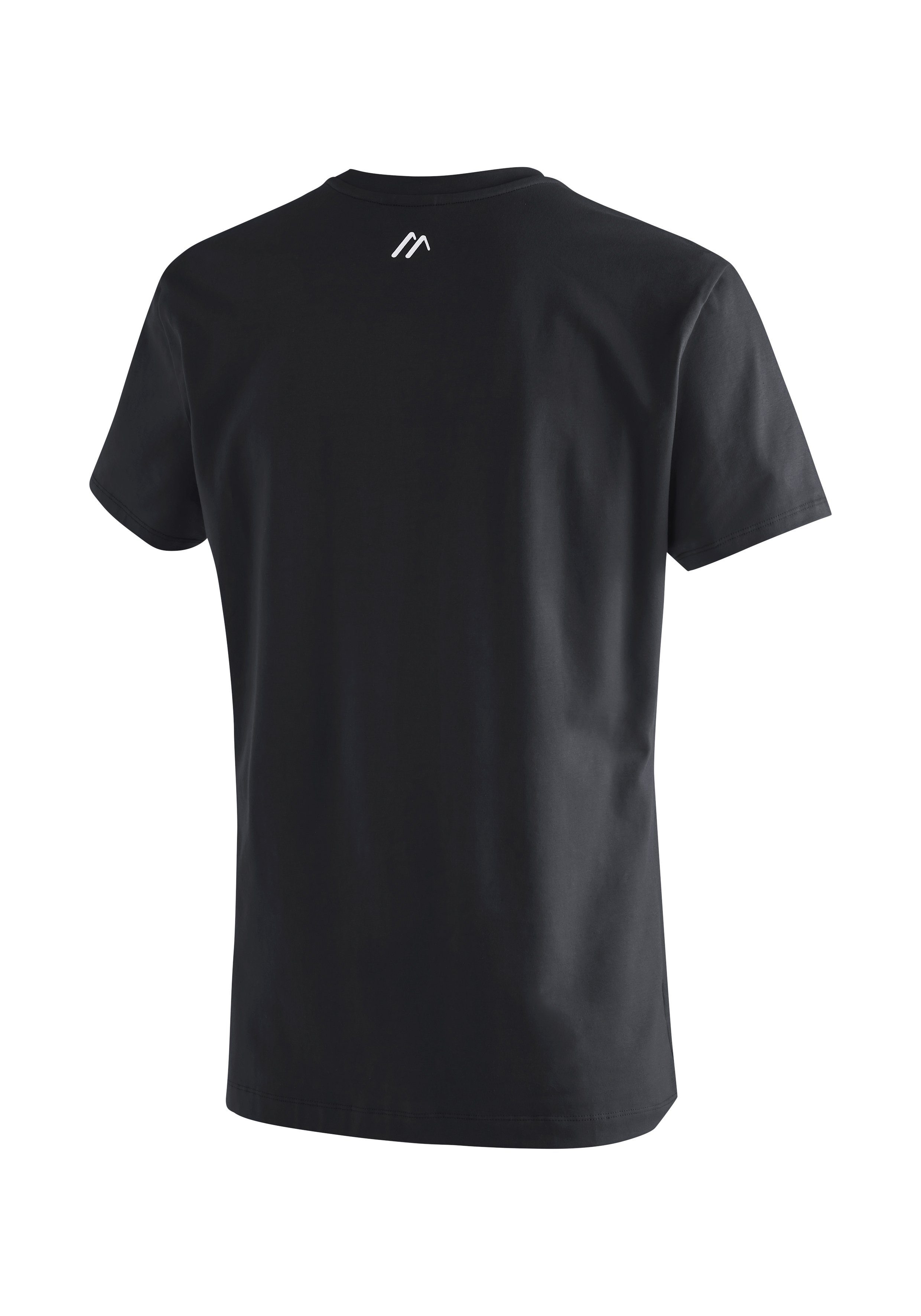 Sports Maier Tee Vielseitiges MS Material Rundhalsshirt schwarz Funktionsshirt aus M elastischem