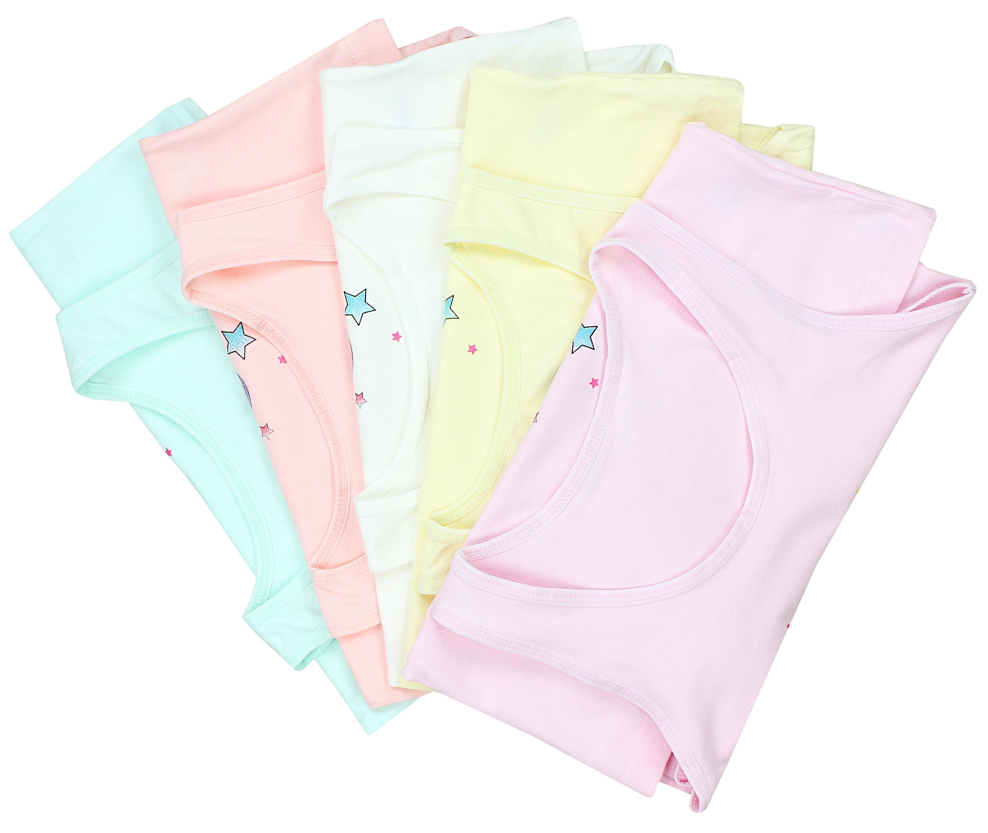 TupTam Unterhemd TupTam Mädchen Baumwolle Unterhemd 5er Pack Tank Top Ärmellos Kinder – Bild 3 von 5