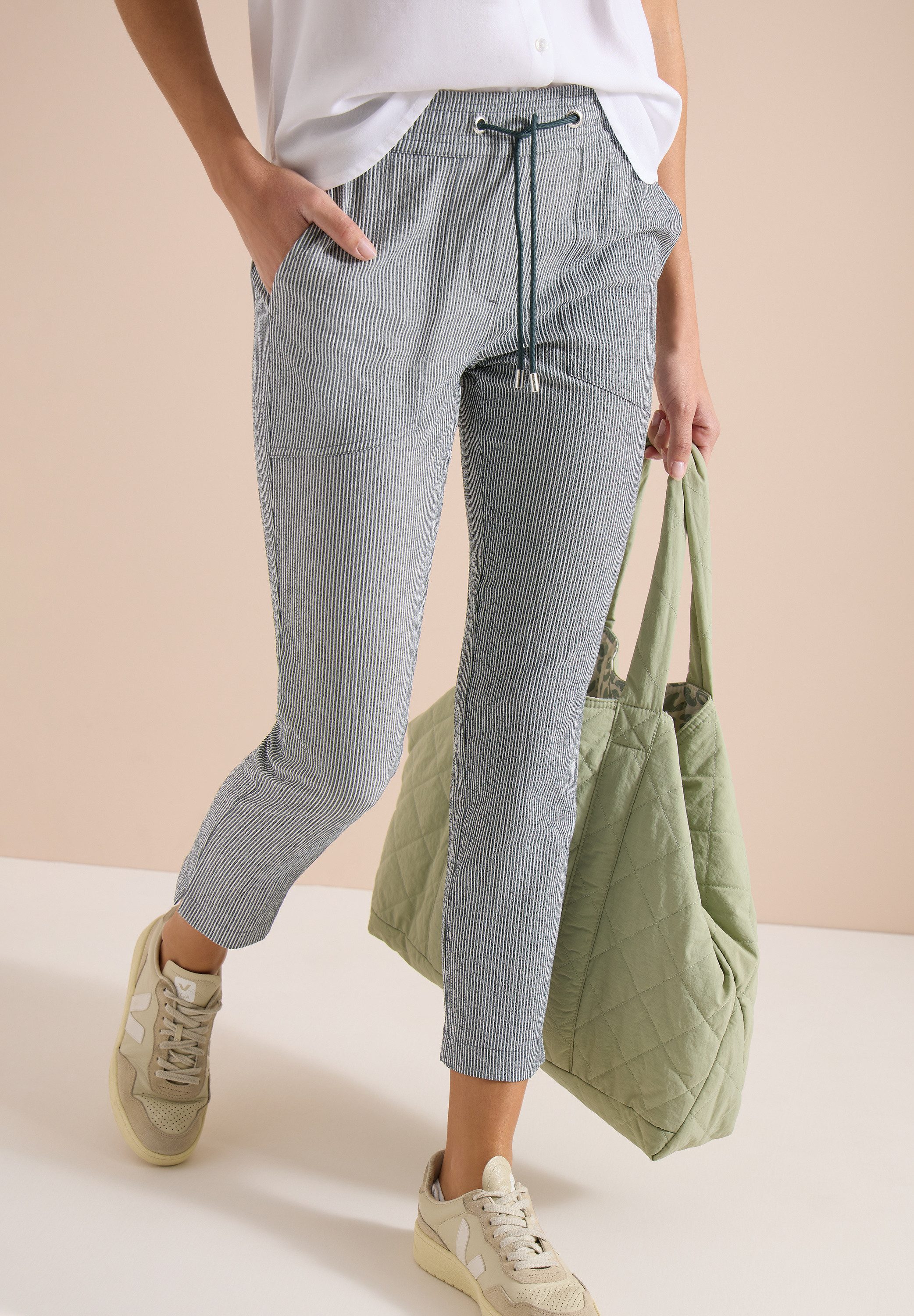 CECIL Schlupfhose Style Tracey Seersucker Hose