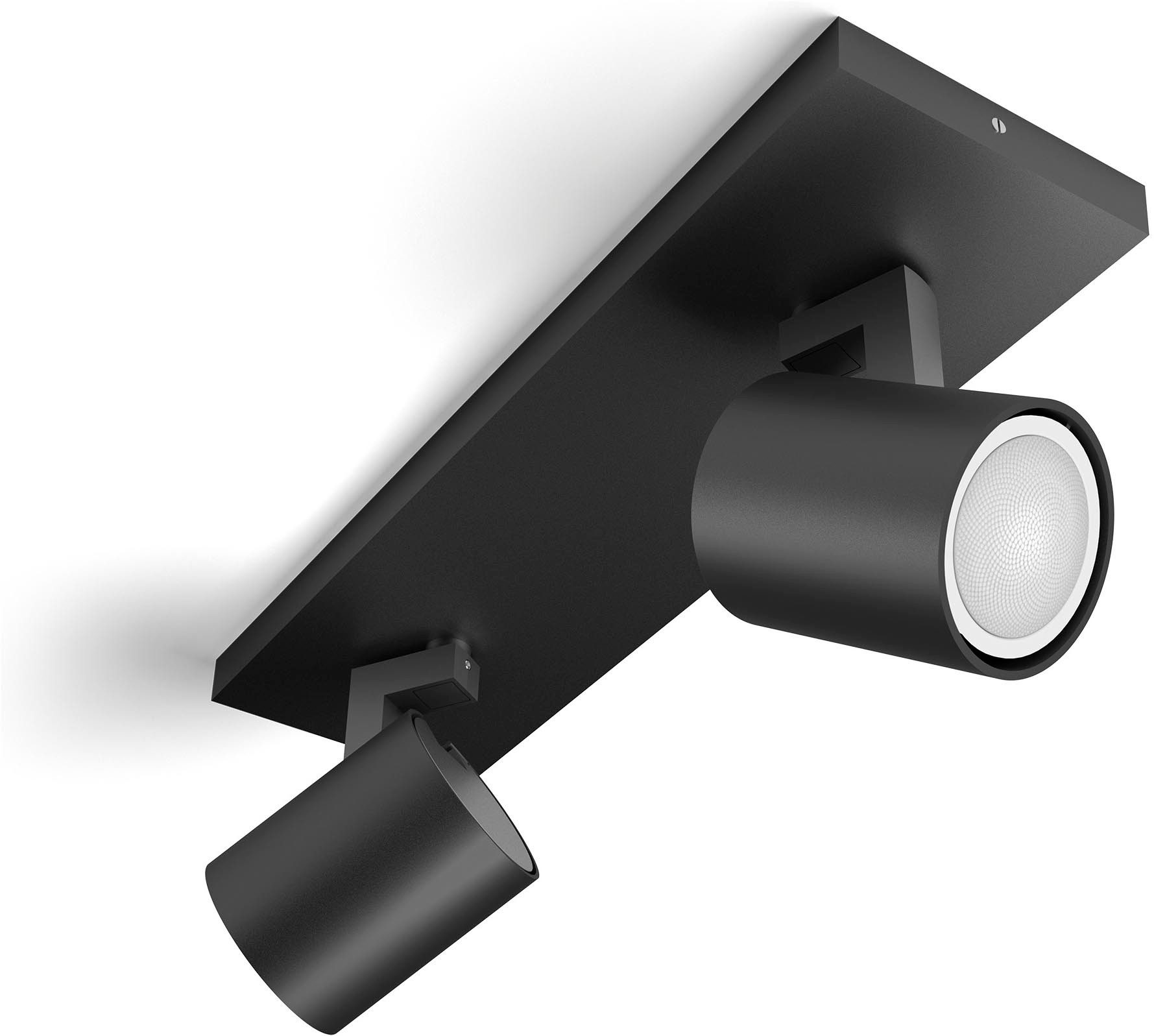 Philips Hue LED Deckenspot White Ambiance Runner Doppelspot, Abschaltautomatik, Bluetooth, CCT - über Fernbedienung, Dimmer, Dimmfunktion, Einschlafhilfe, Farbsteuerung, Farbwechsel, Fernbedienung, Infrarot inkl., Memory, nach Trennung vom Netz, Nachtlichtfunktion, Smart Home, Timerfunktion, Weckerfunktion, dimmbar über Fernbedienung, mehrere Helligkeitsstufen, LED wechselbar, warmweiß - kaltweiß, Steuerbar per App und Stimme, Smart Home fähig, inkl. Dimmschalter