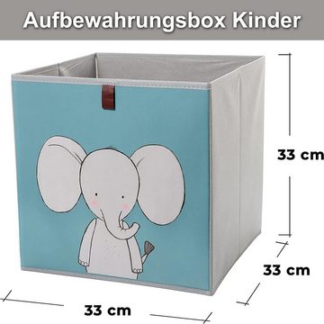 2friends Faltbox 3er Set Aufbewahrungsboxen für Kallax Boxen - Kinder Spielzeugkiste, (33L x 33B x 33H cm), Kinder Spielzeugkiste, Kallax Boxen mit Schlaufe blau/tükis