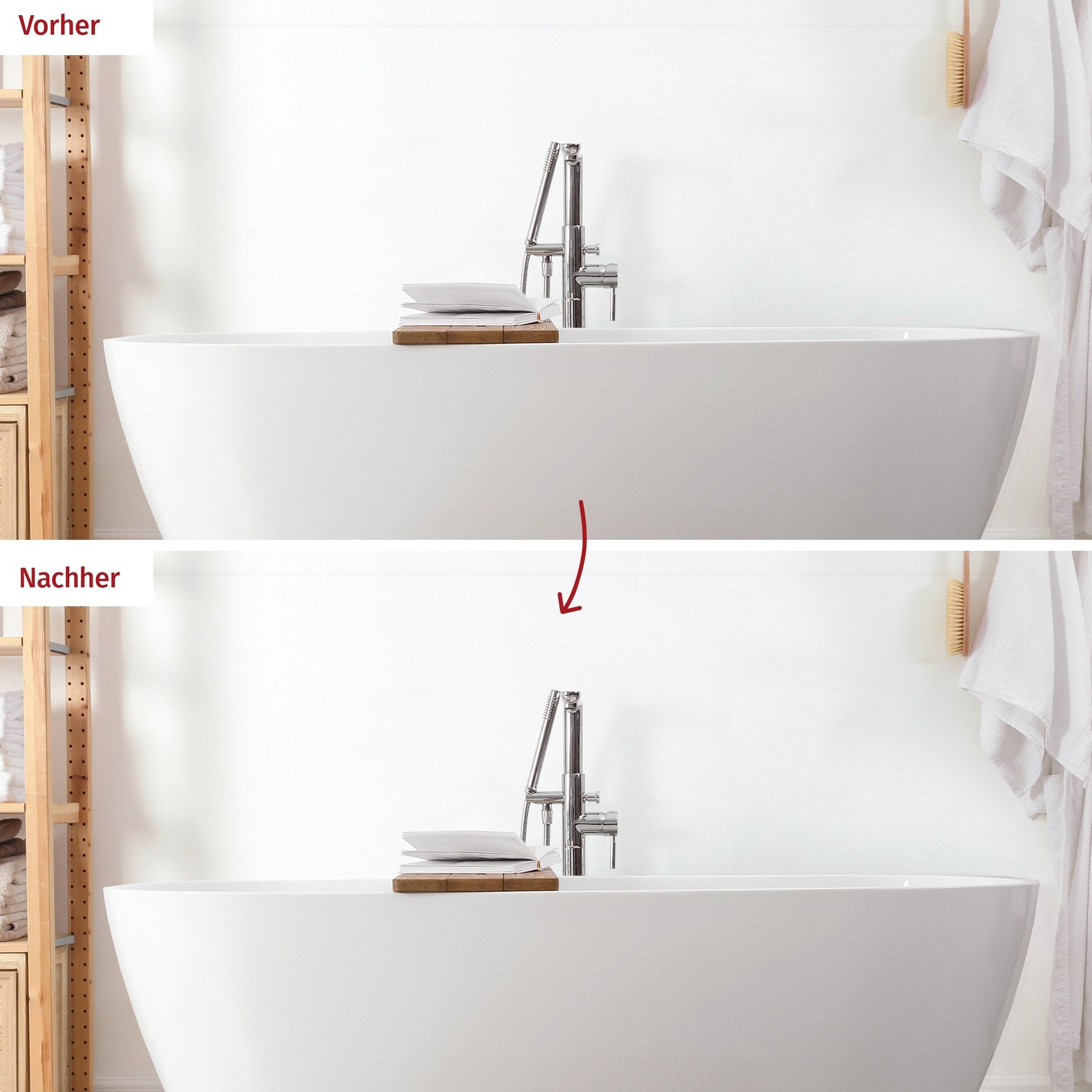 Bilderdepot24 Badrückwand weiss fugenlose Wandverkleidung Bad Unifarben, (Hartfolie matt » Selbstklebend SMART 0,35 mm), wasserfestes Wandpaneel Polarweiß