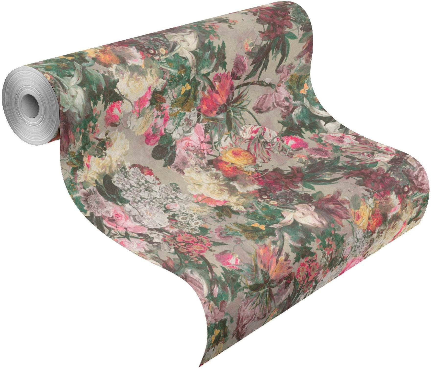 Rasch Vinyltapete Passepartout, geprägt, geblümt, gemustert, (1 St)