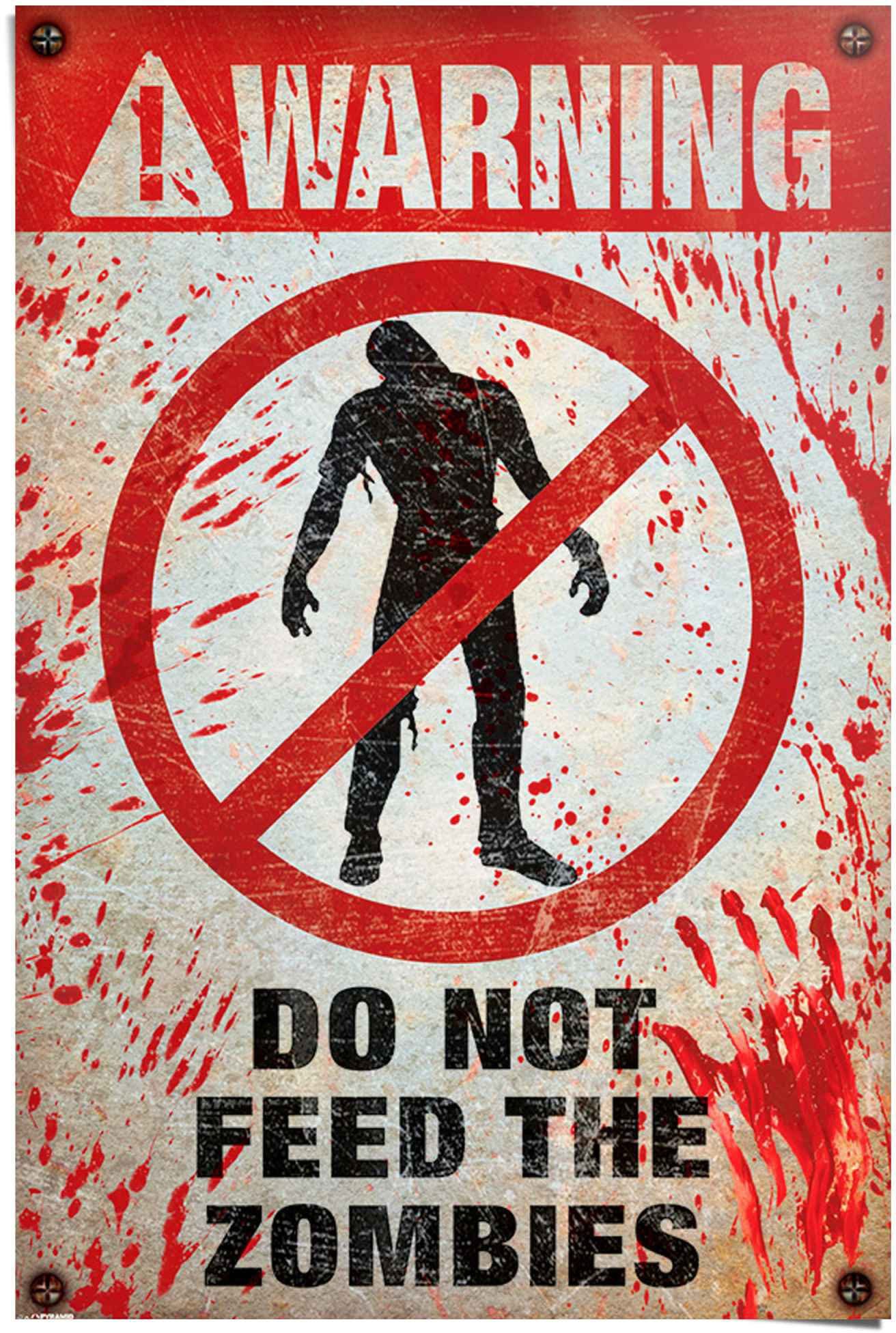 Reinders! Poster Warning! Do Not Feed The Zombies, (1 St) | Poster