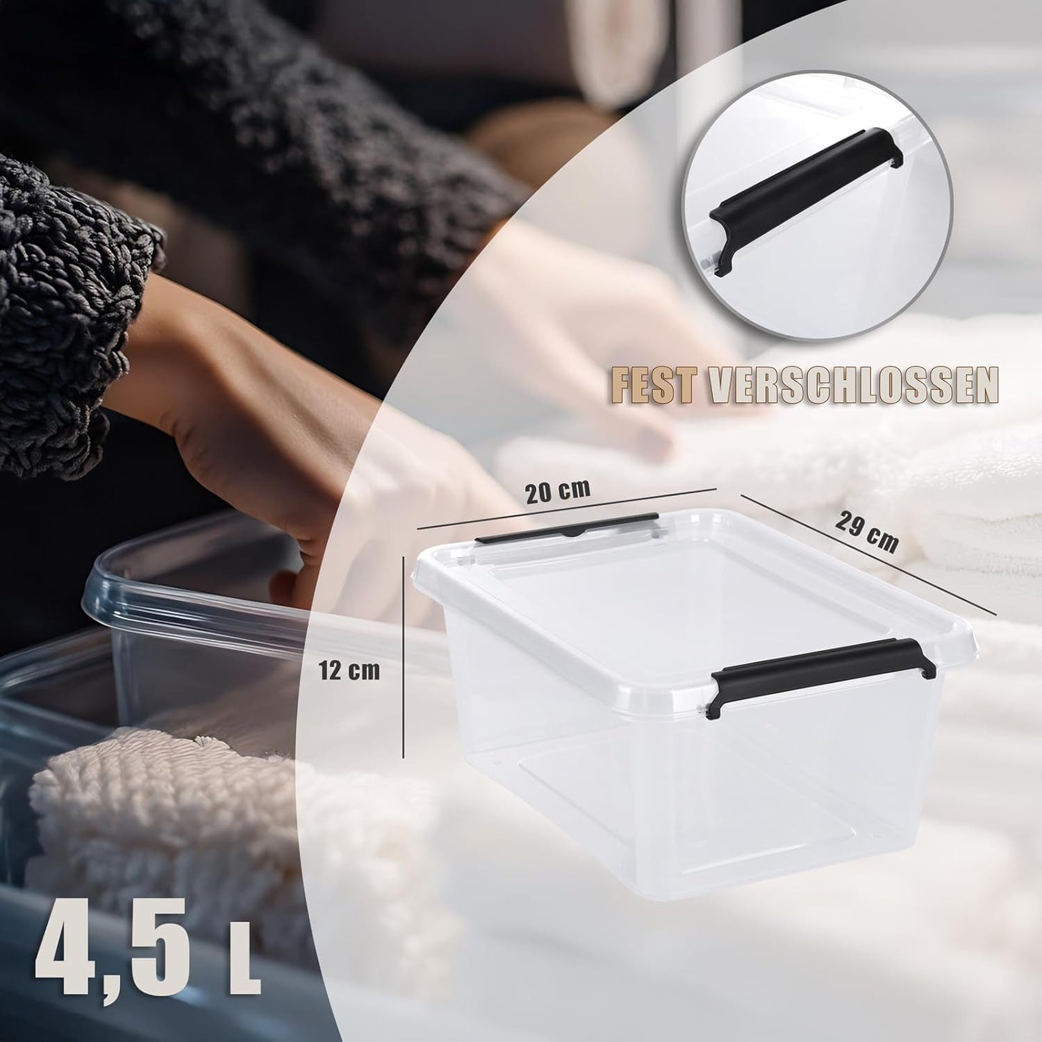 astor24 Aufbewahrungsbox Aufbewahrungsbox mit Deckel 4er günstig online kaufen