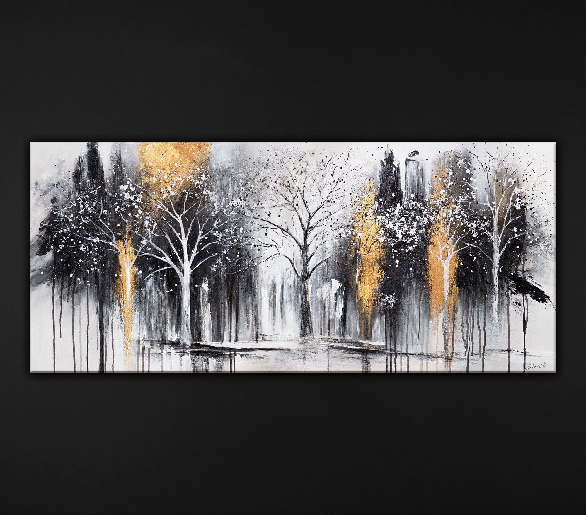 YS-Art Gemälde Leinwandbild, Wald, Ruhe, Entspannung, günstig online kaufen