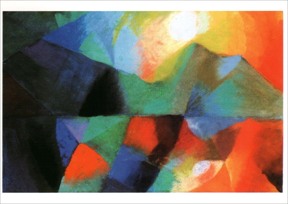 Postkarte Kunstkarte August Macke "Farbkomposition"