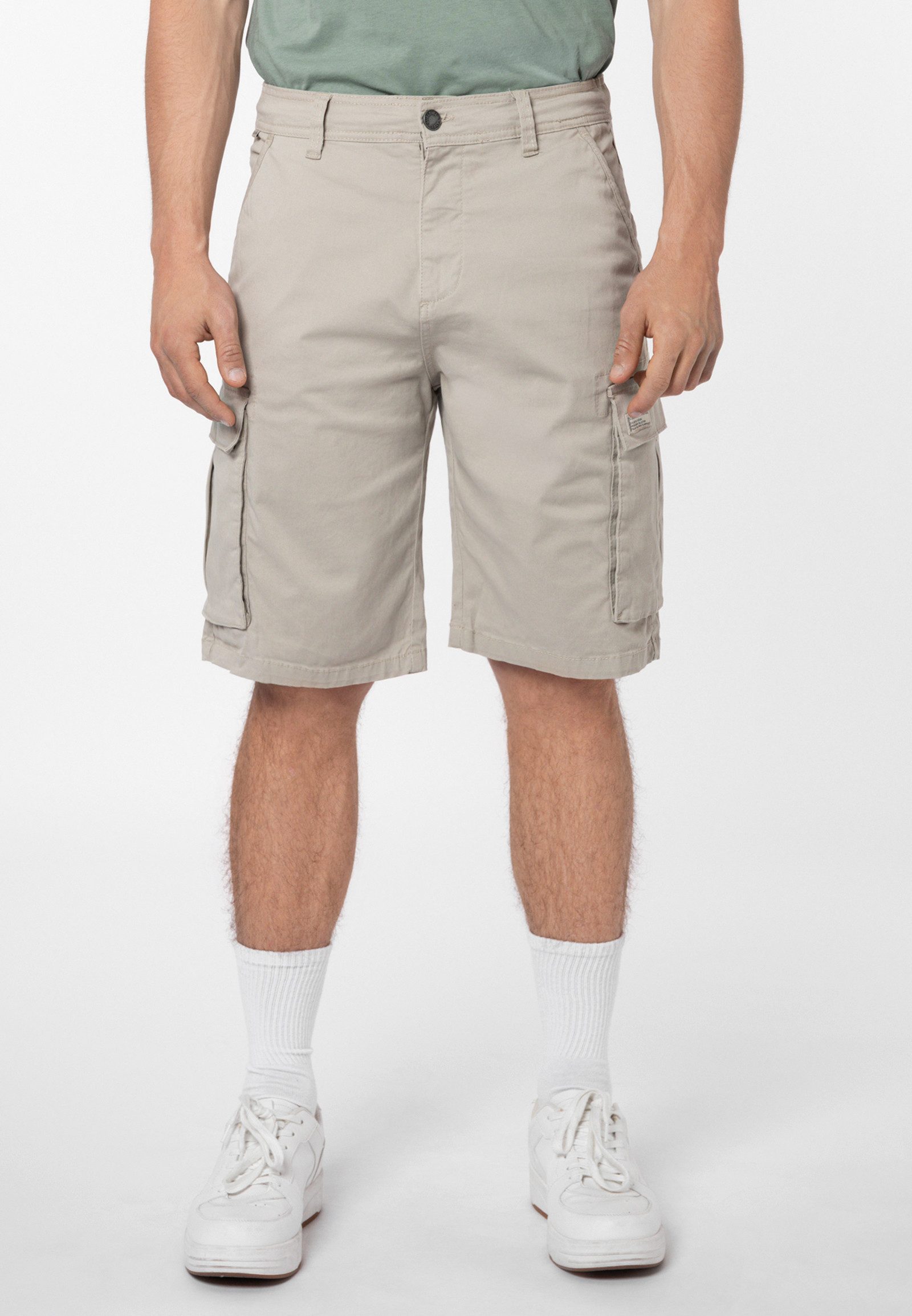 SUBLEVEL Shorts Herren Cargoshorts Kurze Stretch-Twill-Shorts, Cargotaschen