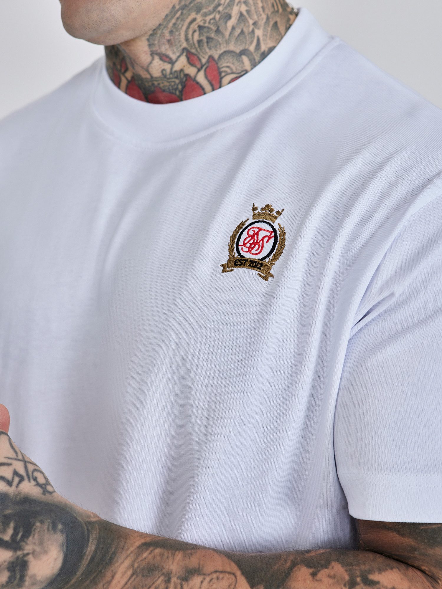 Siksilk T-Shirt SikSilk Herren Weißes Oversized T-Shirt günstig online kaufen