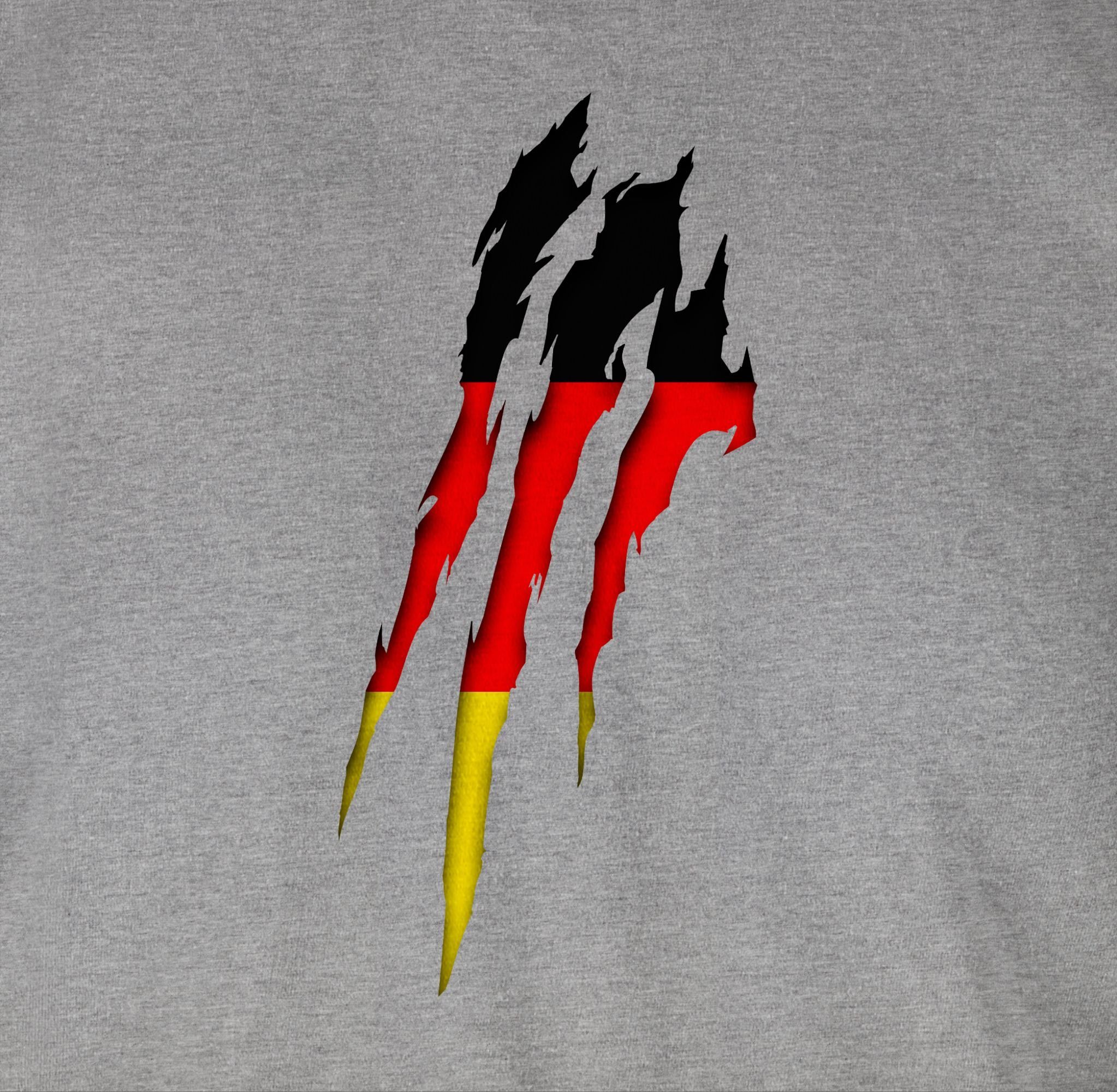 Deutschland Grau Shirtracer meliert T-Shirt Wappen Länder Krallenspuren 3