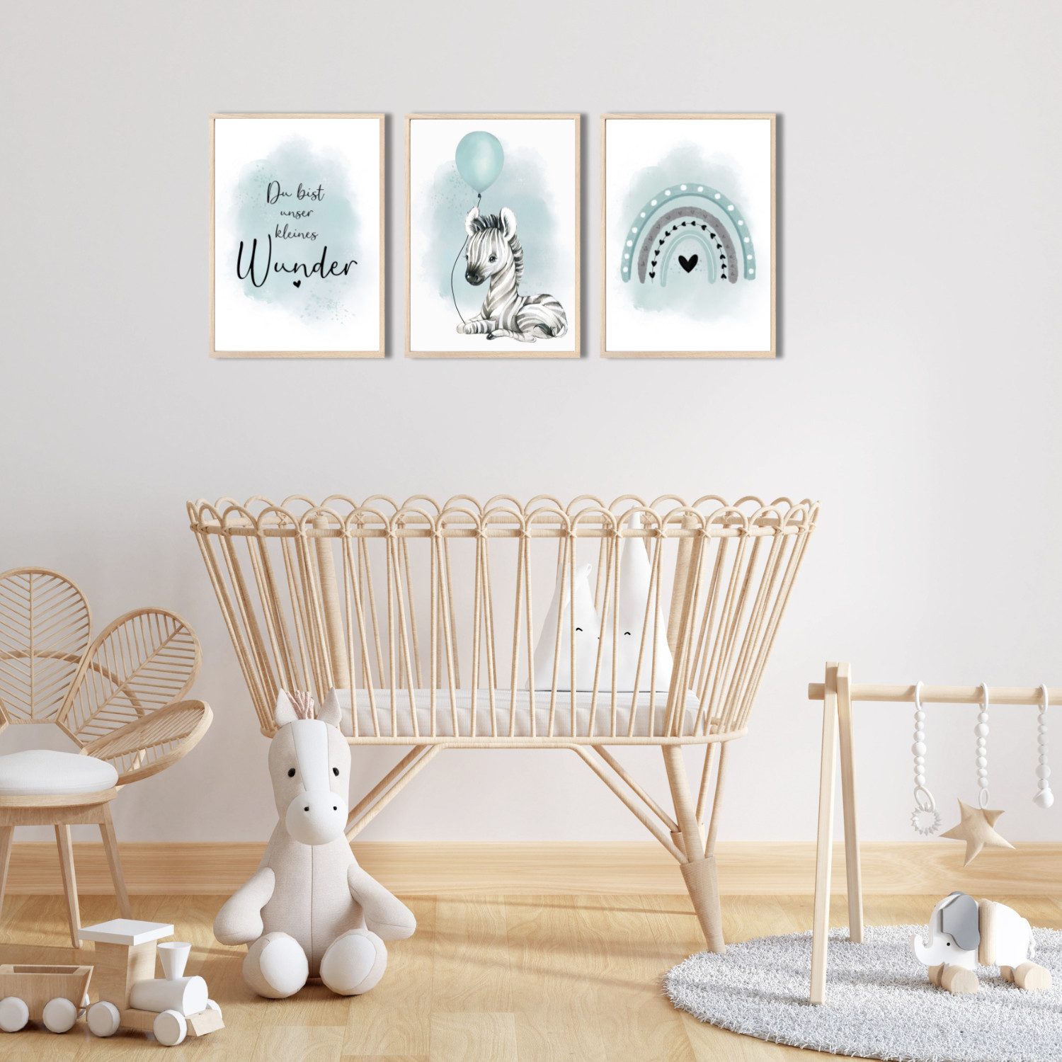 MeinBaby123® Poster Bilder Kinderzimmer, Poster Kinderzimmer Deko, Babyzimmer Deko, Spruch Wandbilder, Boho, Tiere – Bild 2 von 5