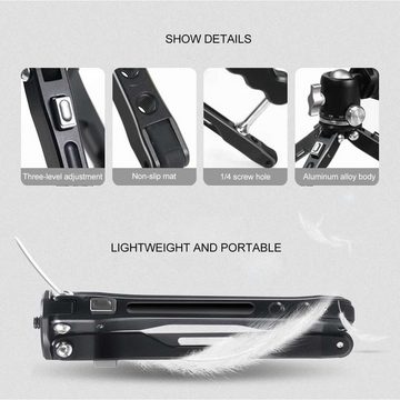 Daskoo MS-02 Tischstativ, Mini-Desktop-Reisestativ mit Kugelkopf Dreibeinstativ (für DSLR-Kamera, Camcorder, Smartphones, Spektive)