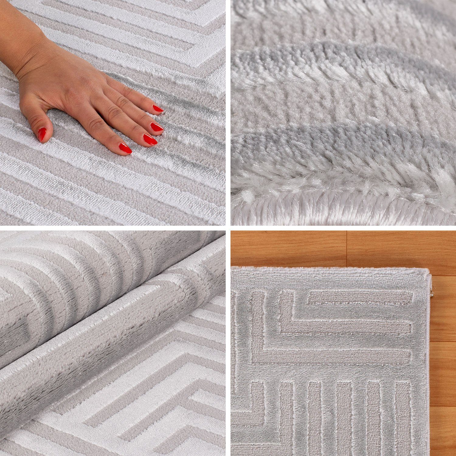 SIMPEX24 Designteppich Geometrisch Design, Rechteckig, Höhe: 12 mm, Teppich günstig online kaufen