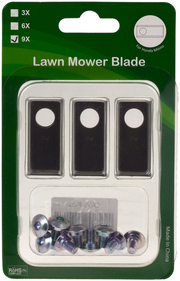 Powery Rasenmähermesser 9x Ersatz-Messer Schneid-Klingen für Mähroboter Honda Miimo 3000 silberfarben Powery Rasenmähermesser 9x Ersatz-Messer Schneid-Klingen für Mähroboter Honda Miimo 3000 silberfarben