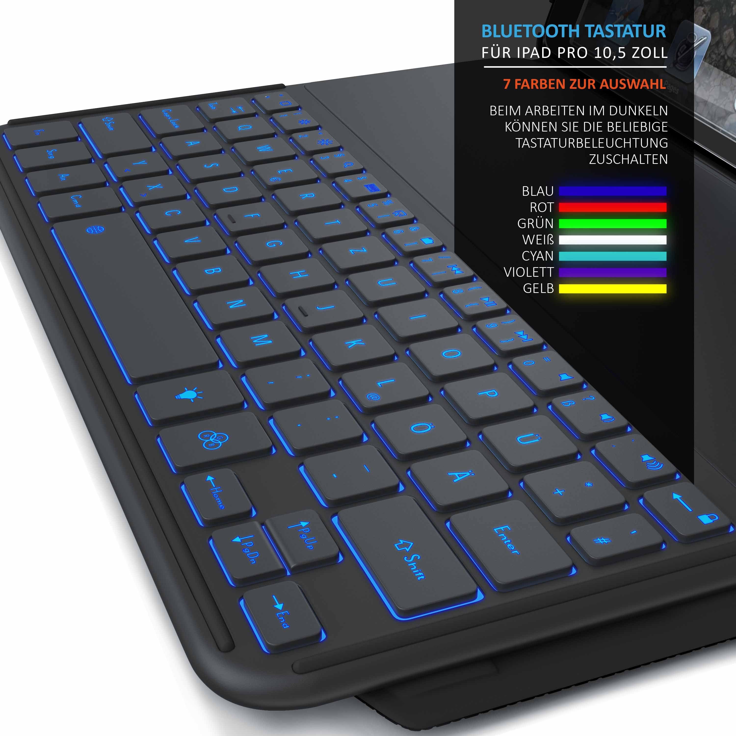 Apple Aplic Pro Keyboard iPad mit Tablet-Tastatur Layout) 10,5", Bluetooth für (Kunstledercase