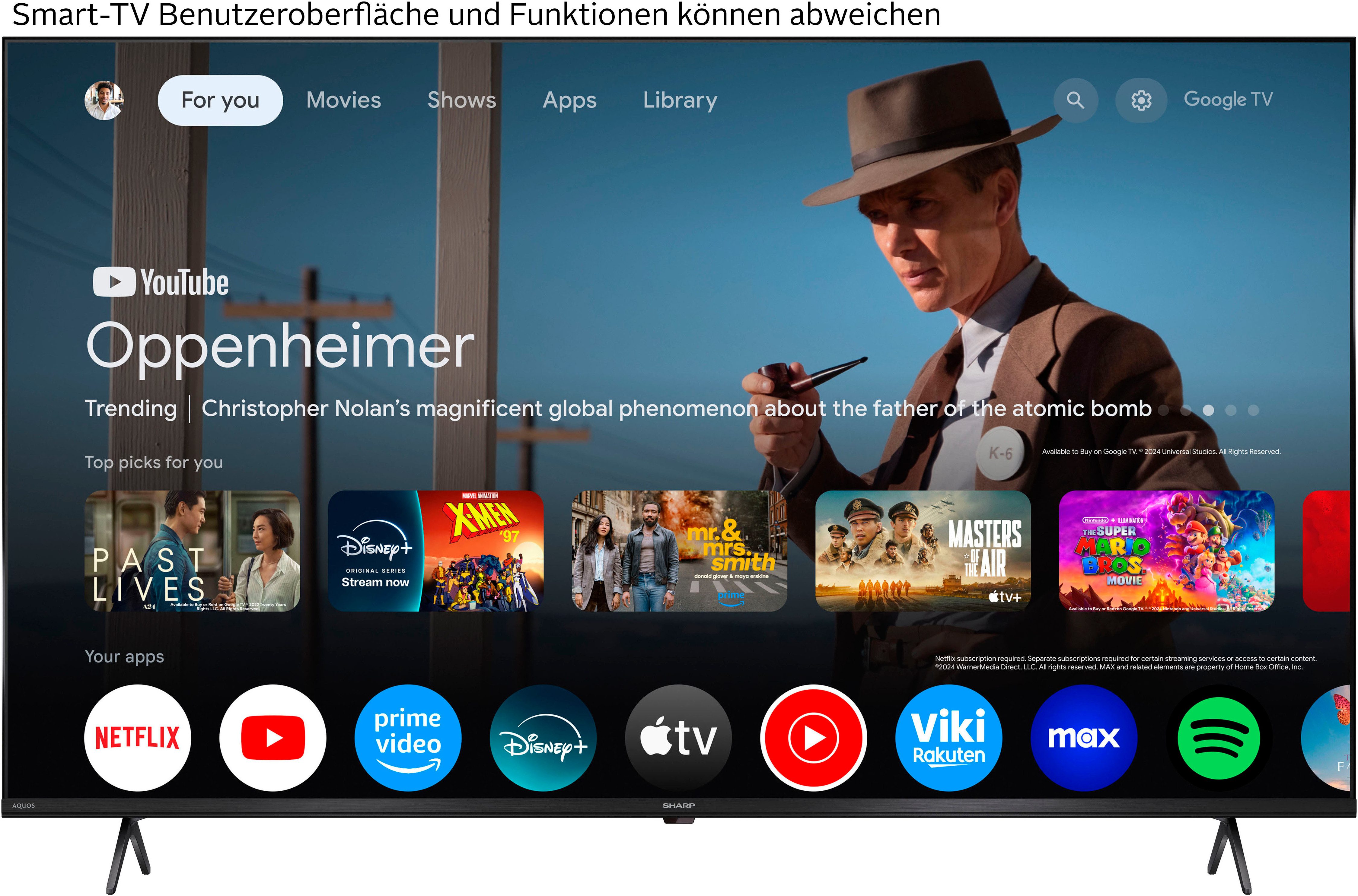 Sharp 4T-C55HLx LED-Fernseher (139 cm/55 Zoll, 4K Ultra HD, Google TV, Smart-TV)