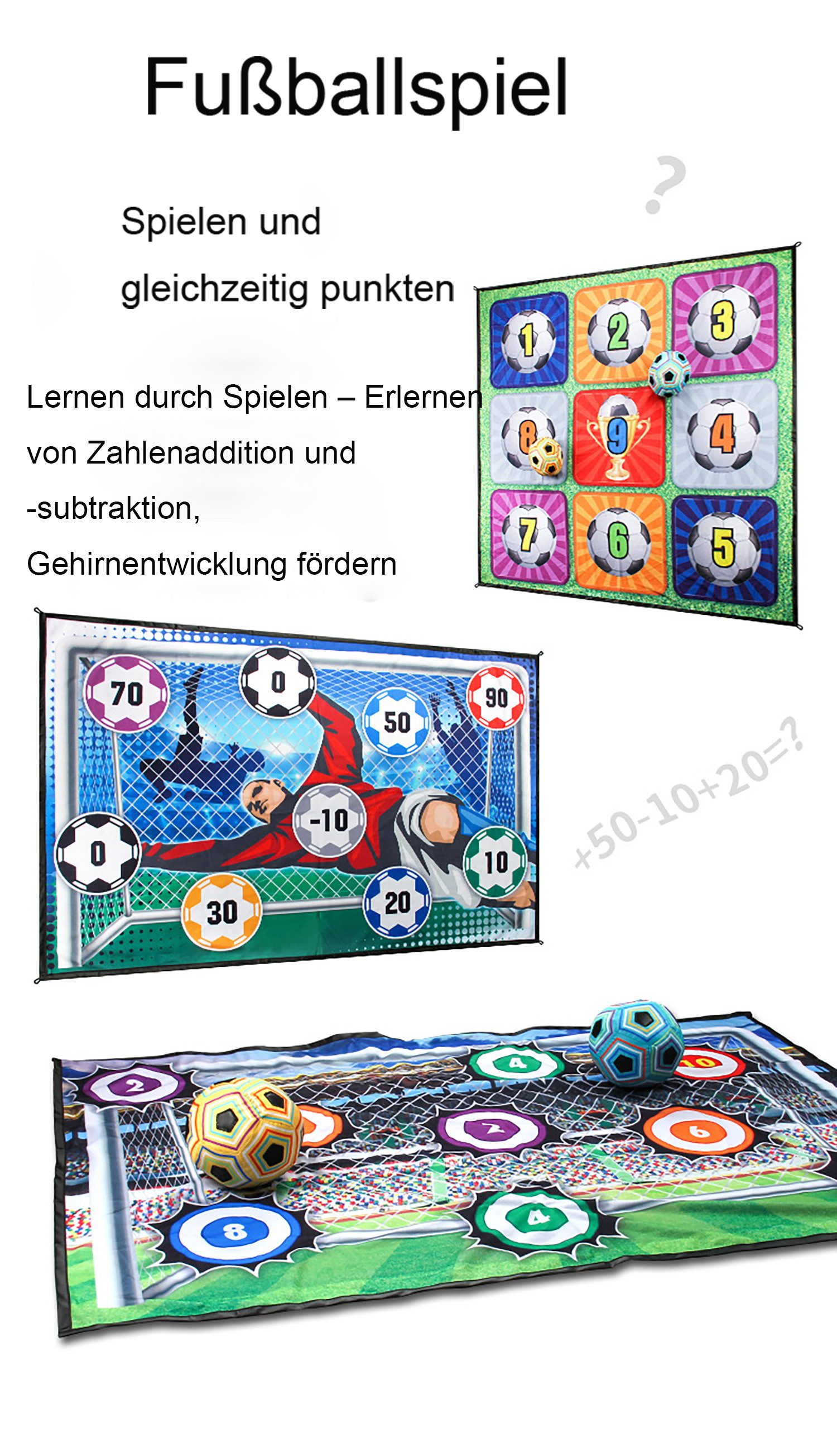 ibettertec Fußball Fußball Spielzeug Sportspaß Indoor Garten (Set, 1-St., Indoor/Outdoor, sicher im Garten/Strand, ab 3 Jahren, fussball spiel), Schult Koordination, sicher & langlebig für Kinder playmobil