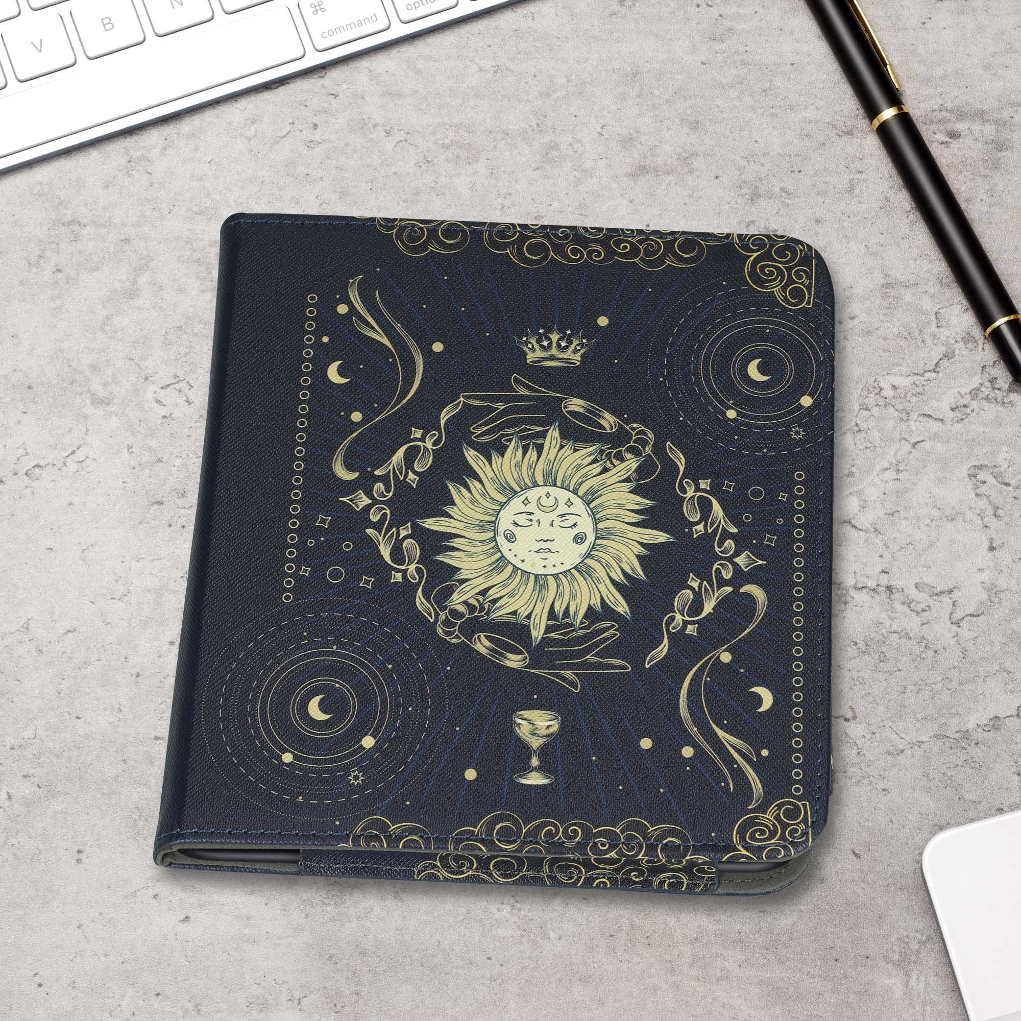 kwmobile E-Reader-Hülle Flip Schutzhülle für Kobo Kobo Libra Colour / Tolino Vision Color, Handschlaufe - Cover Tarot Karten Design – Bild 3 von 5