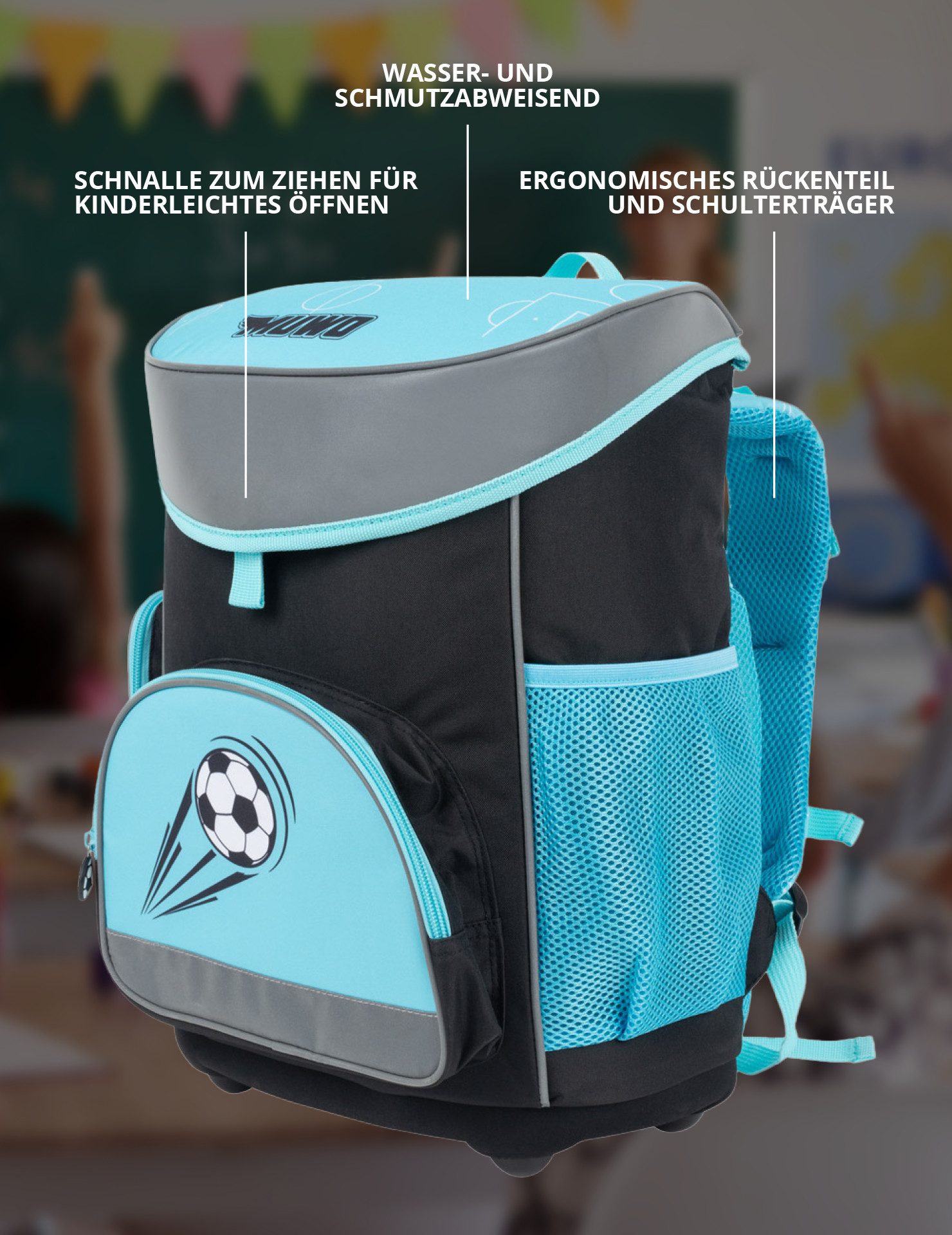 MUWO Schulranzen Kinder Schulranzen Set 5-tlg. verschiedene Motive – Bild 5 von 5