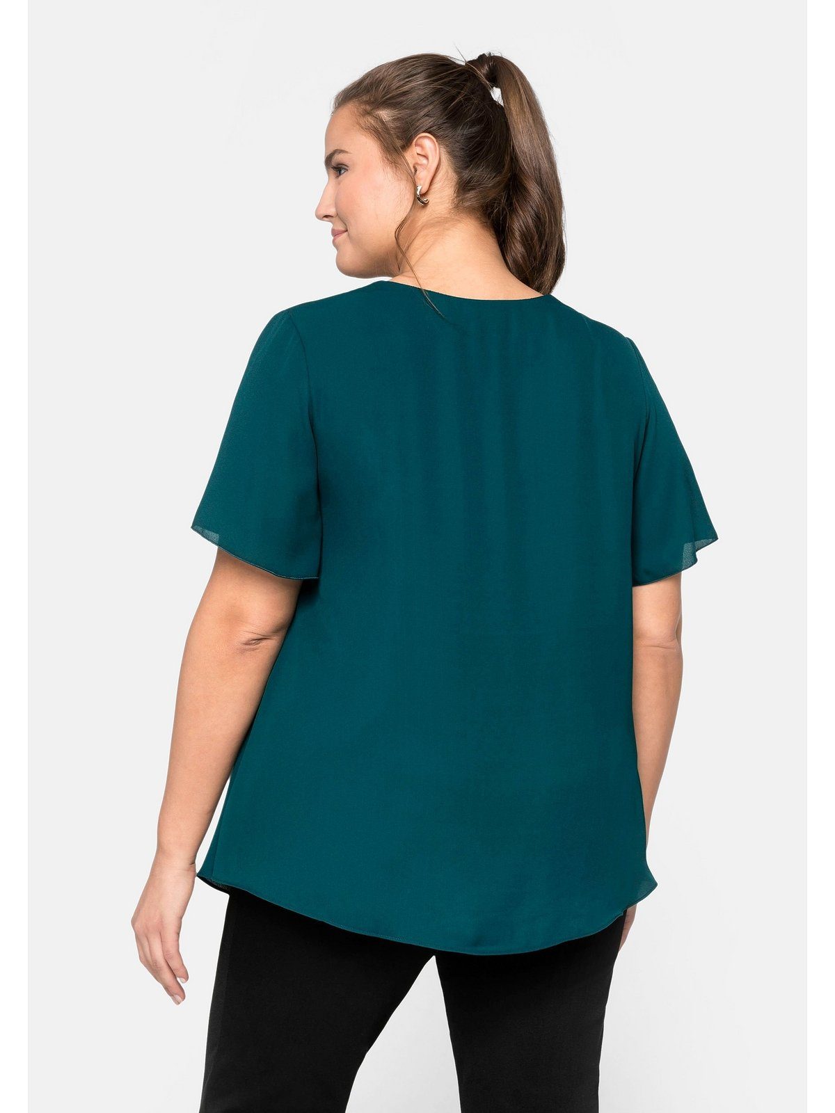 Sheego Tunika Große Größen in A-Linie, Lagenlook mit Flügelärmeln
