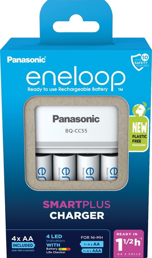 eneloop Panasonic Charger Smart & Quick BQ-CC55 + 4x AA/2000