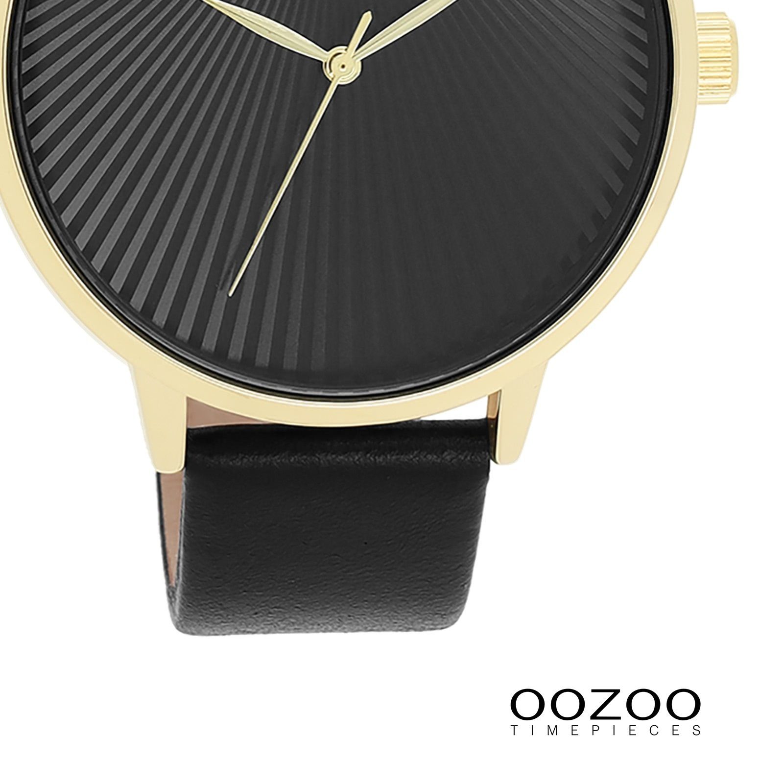 OOZOO Quarzuhr Oozoo Damen Armbanduhr Timepieces Analog, (Analoguhr), Damenuhr rund, groß (ca. 42mm) Lederarmband, Fashion-Style