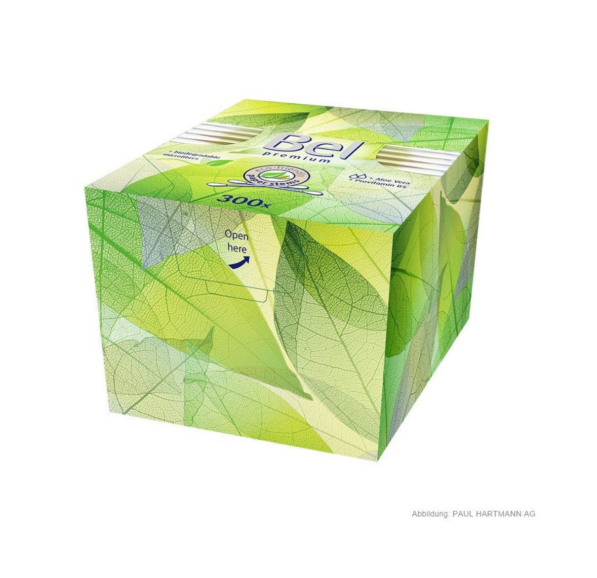 PAUL HARTMANN AG Wattestäbchen Bel Premium Wattestäbchen (300 Stck), mit Aloe Vera und Provitamin B5, 300-St., aus Baumwolle und Mikrofase