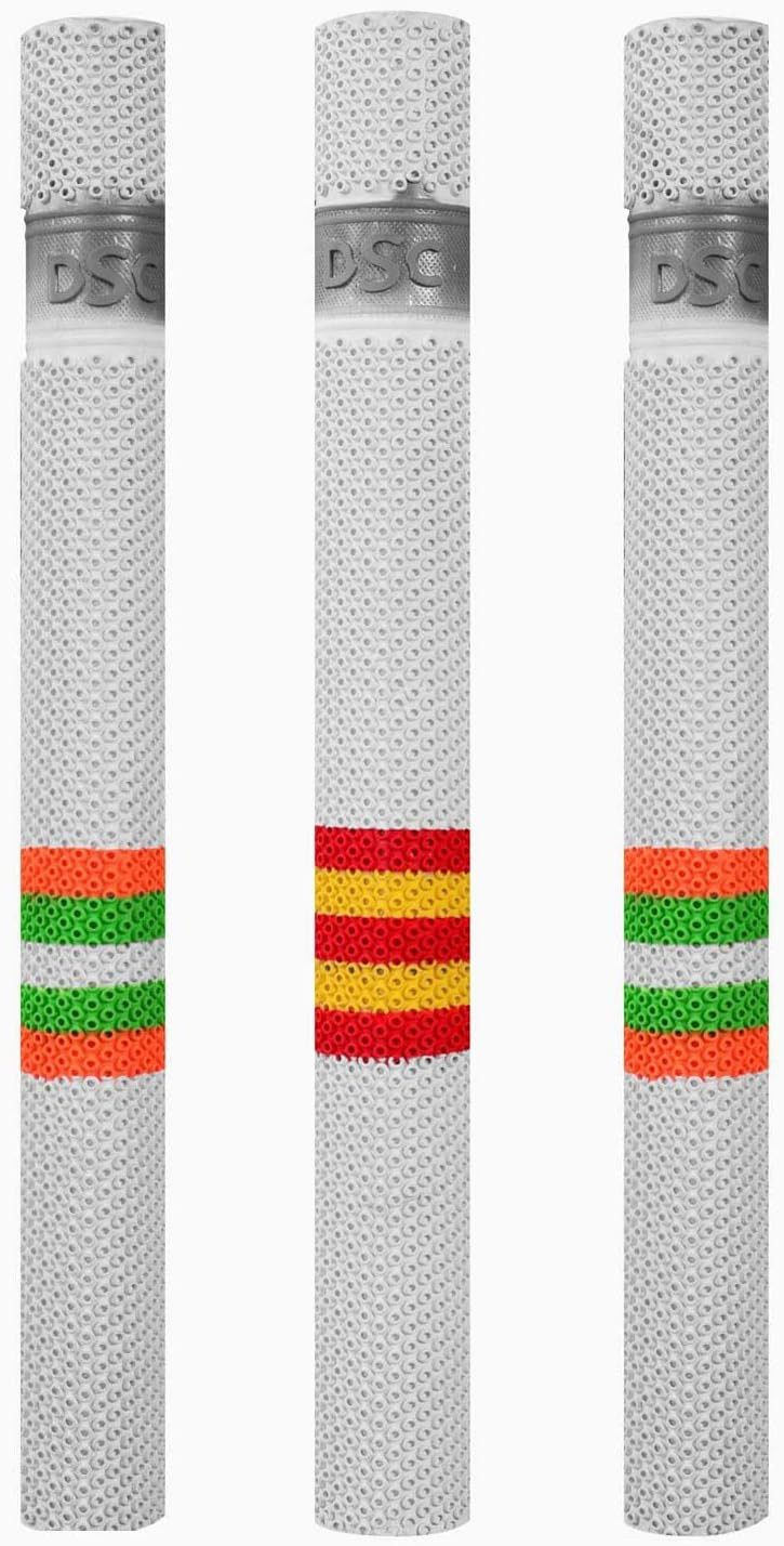 DSC Golfhandschuhe Octopus Cricket Schlägergriff Mixfarben Packung 3 Stück Grip (Cricket Batting Gloves für Rechtshänder, Größe: Herren, Farbe: Grau/Orange)