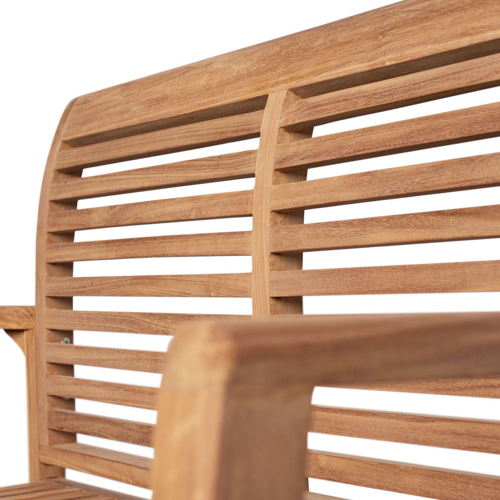 bene living Gartenbank Derby 120 cm, stapelbare Teakholz Gartenbank mit ergonomischem Sitzkomfort