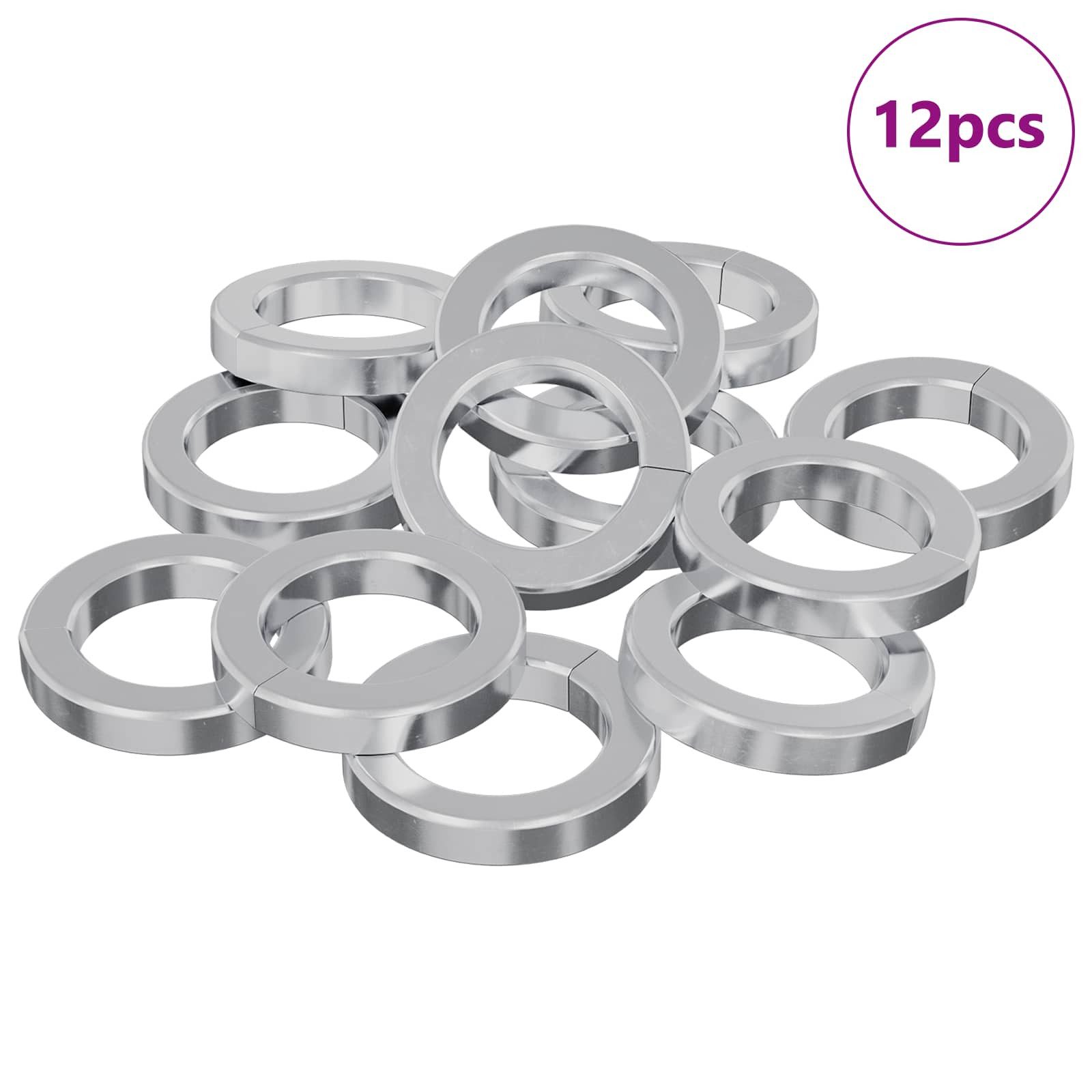 vidaXL Federring, Federunterlage 12 pcs Weiß 13 x 1 mm Eisen